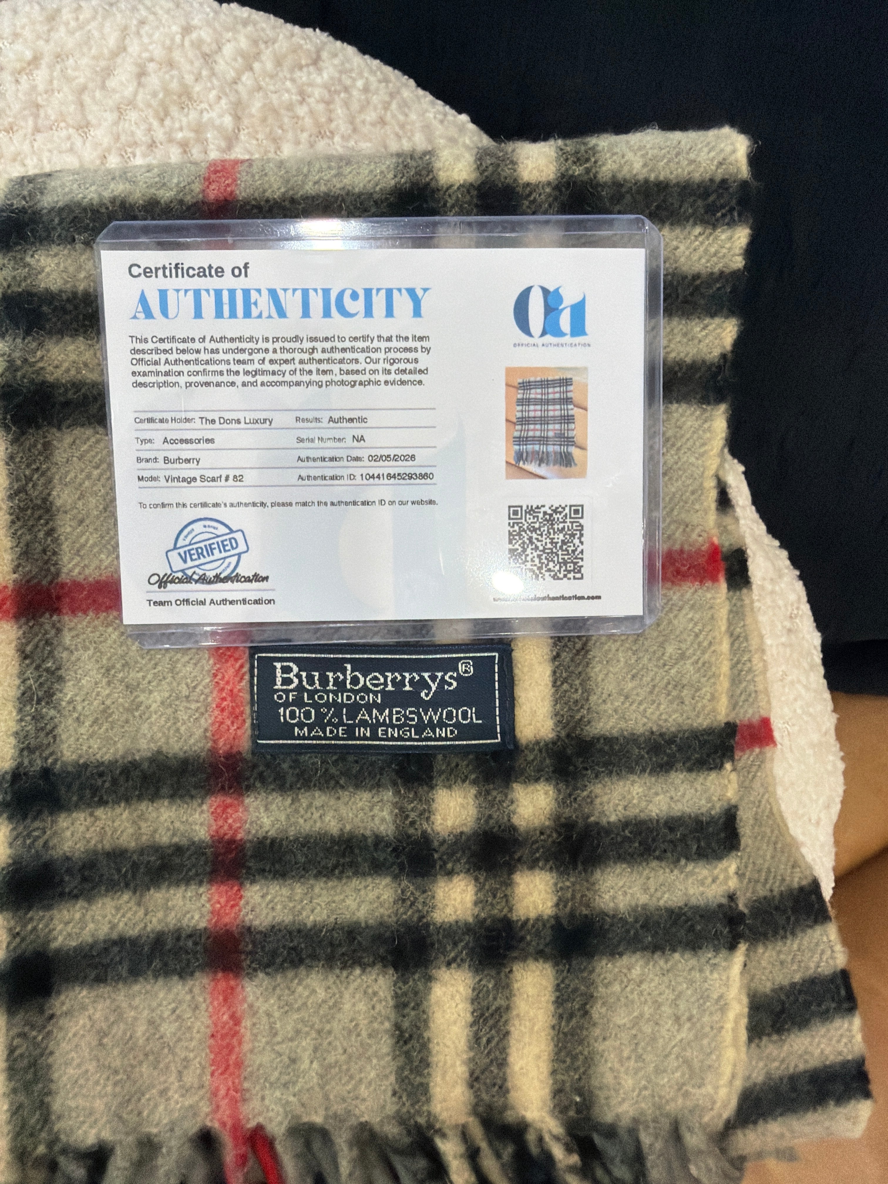 Burberry Vintage Light Gray Novacheck Lambswool Scarf