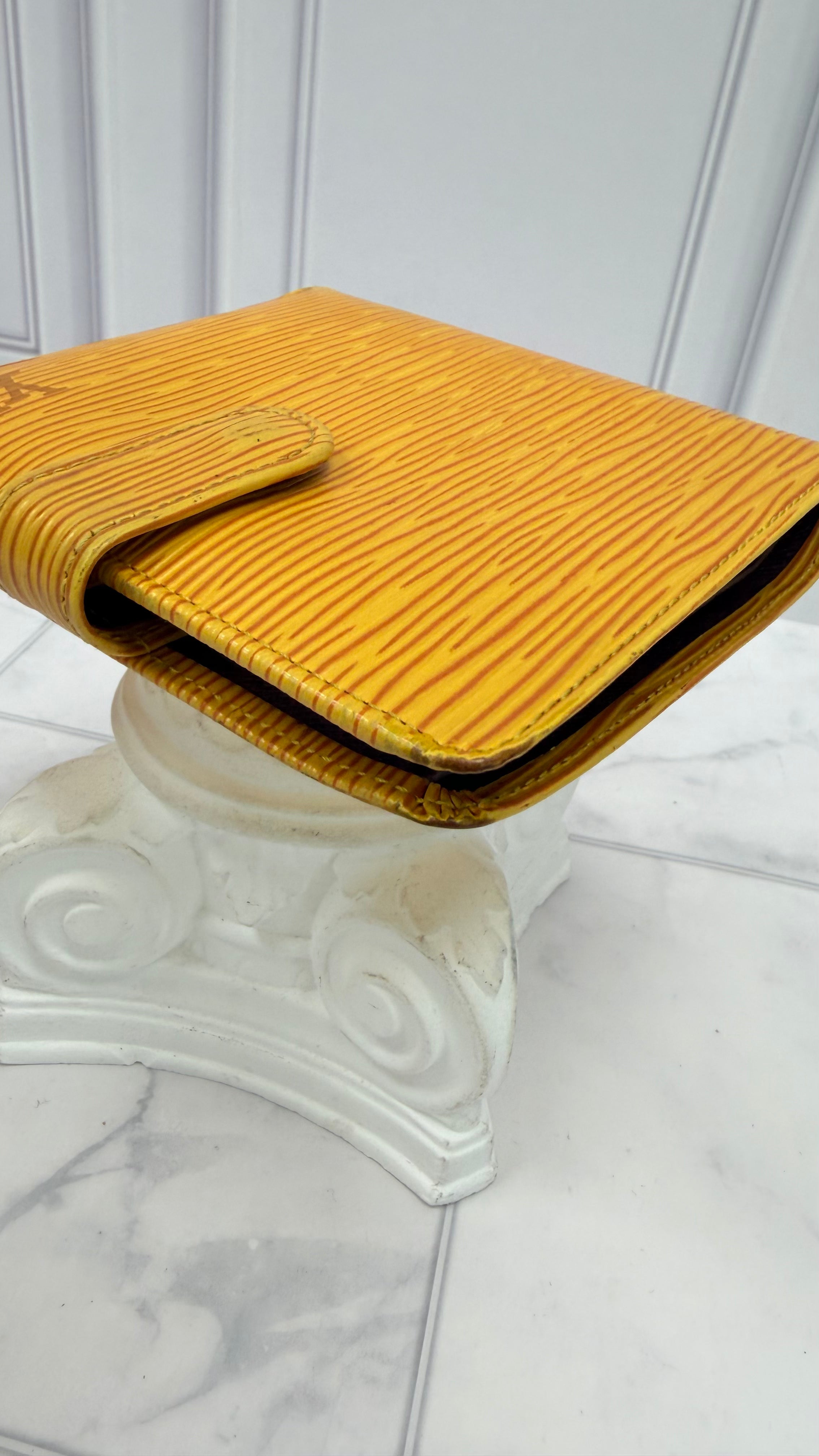 Louis Vuitton Yellow Epi Compact Snap Wallet