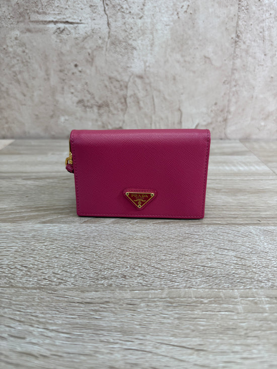 Prada Pink Saffiano Leather Card Case