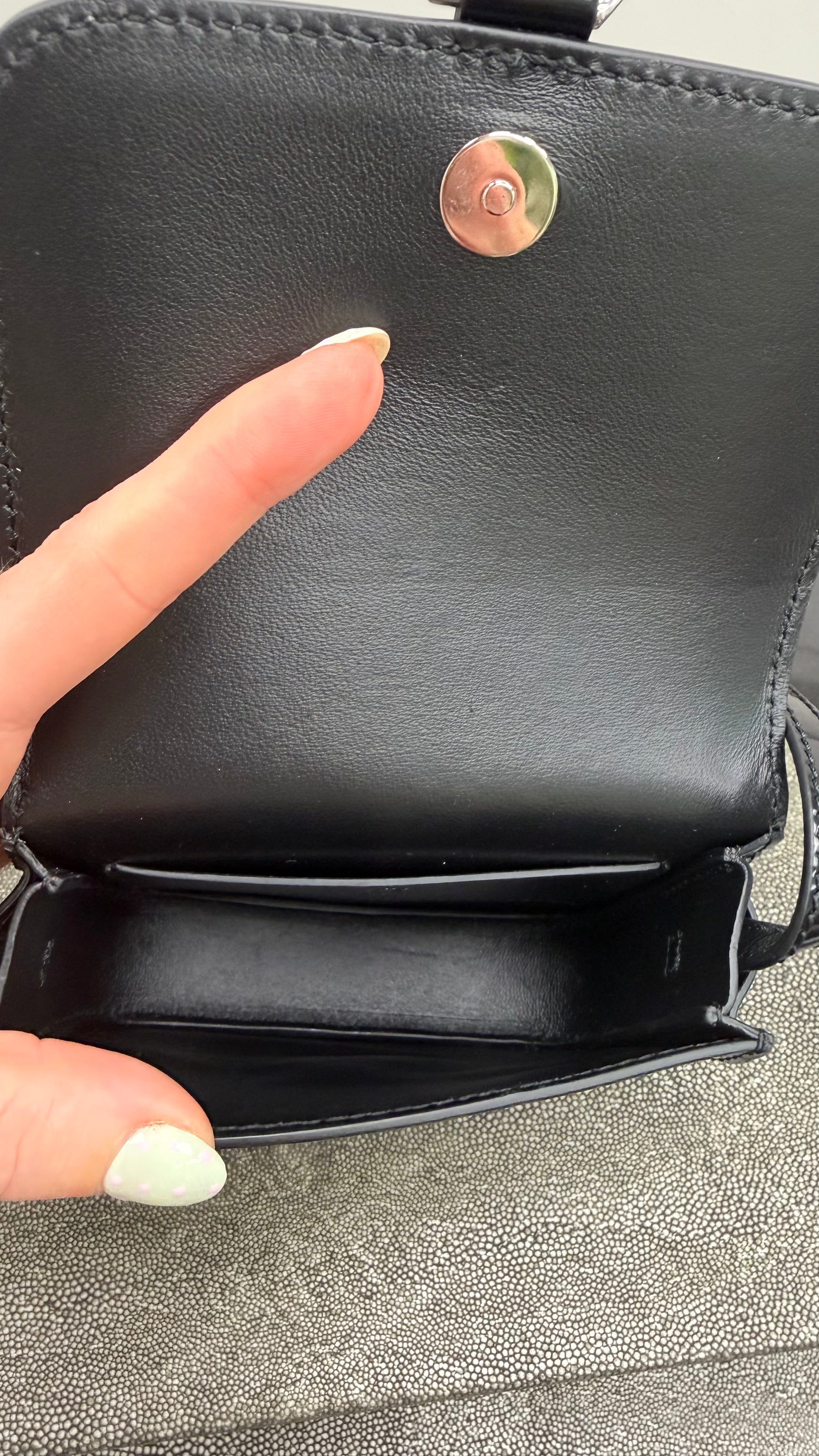 LIKE NEW- Givenchy Black Patent Leather Voyou Neck Crossbody Bag