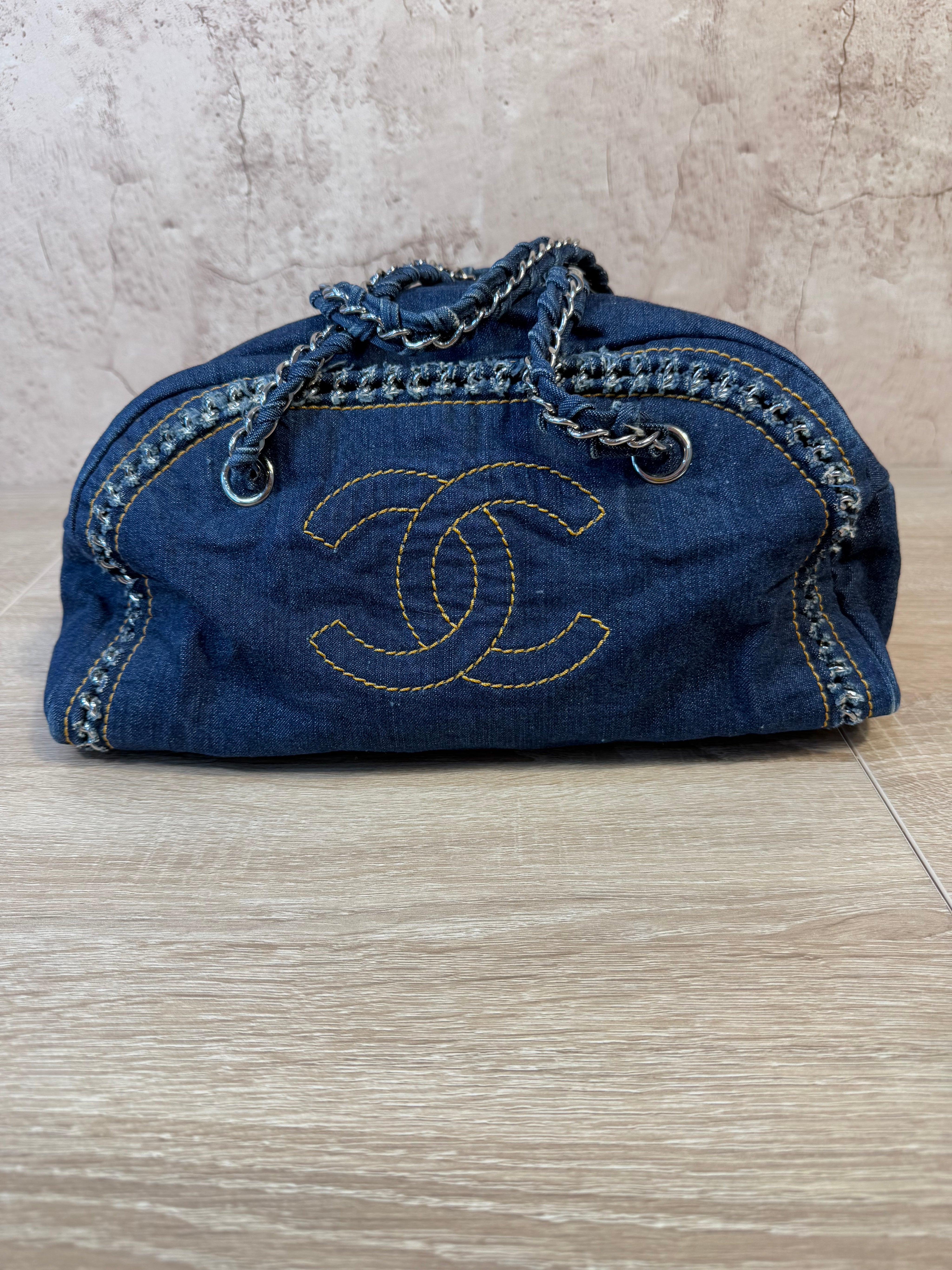 Chanel Denim Canvas Luxe Ligne Shoulder Bag