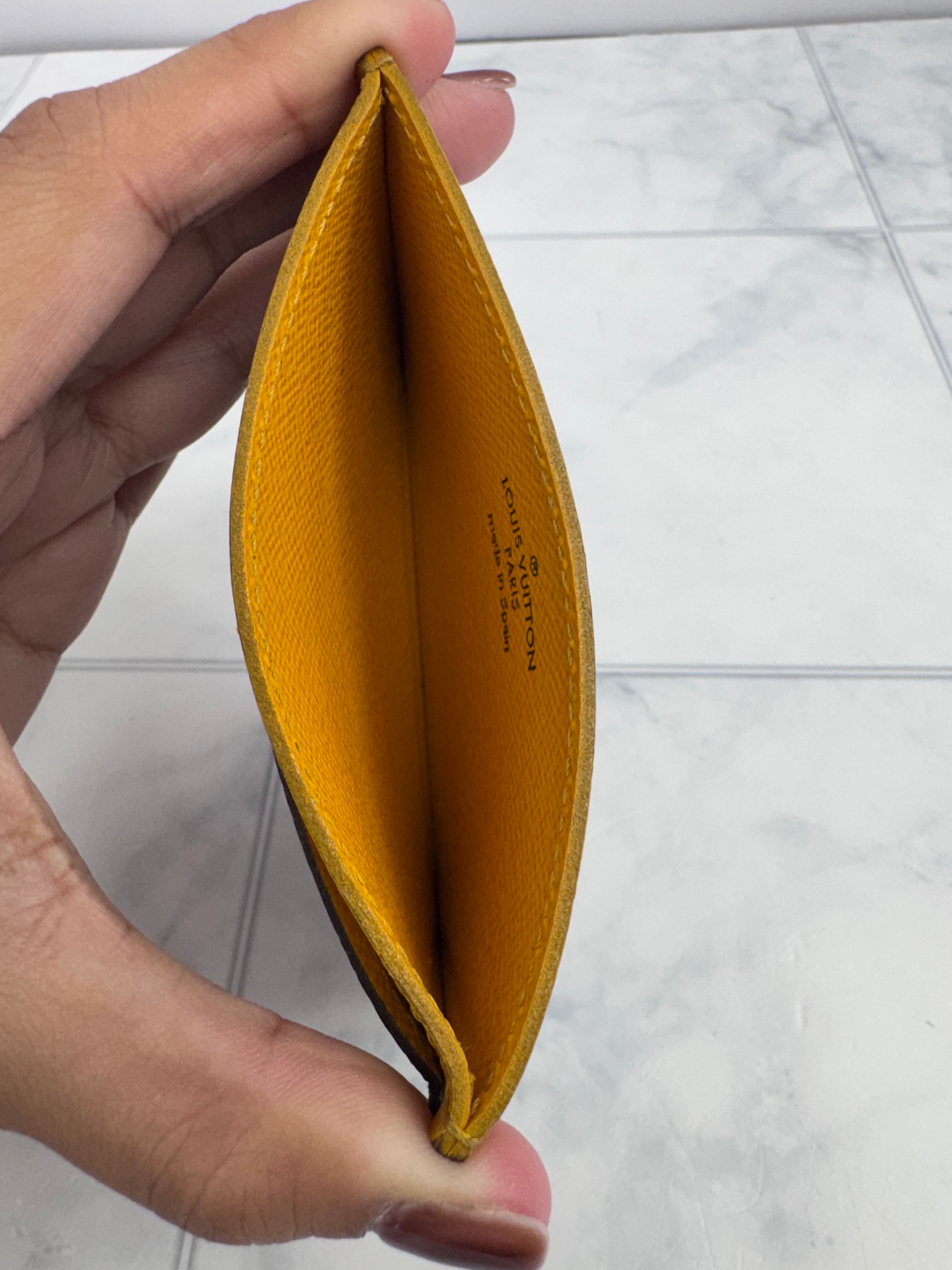 LIKE NEW - Louis Vuitton Monogram & Yellow Card Holder