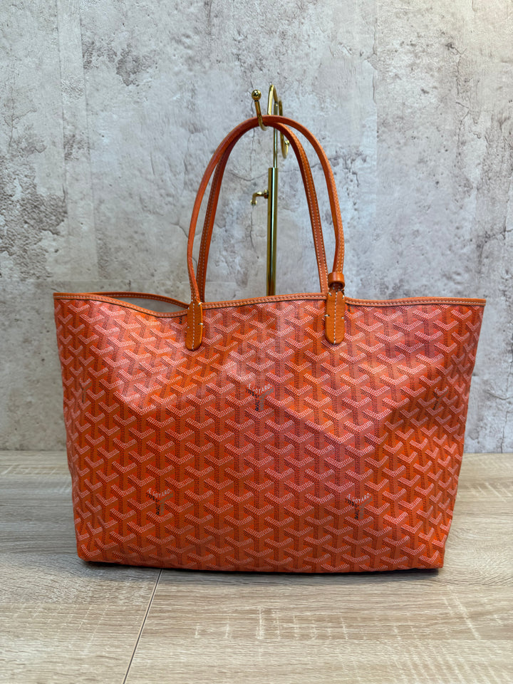 Goyard Orange Goyardine Leather Saint Louis PM Tote