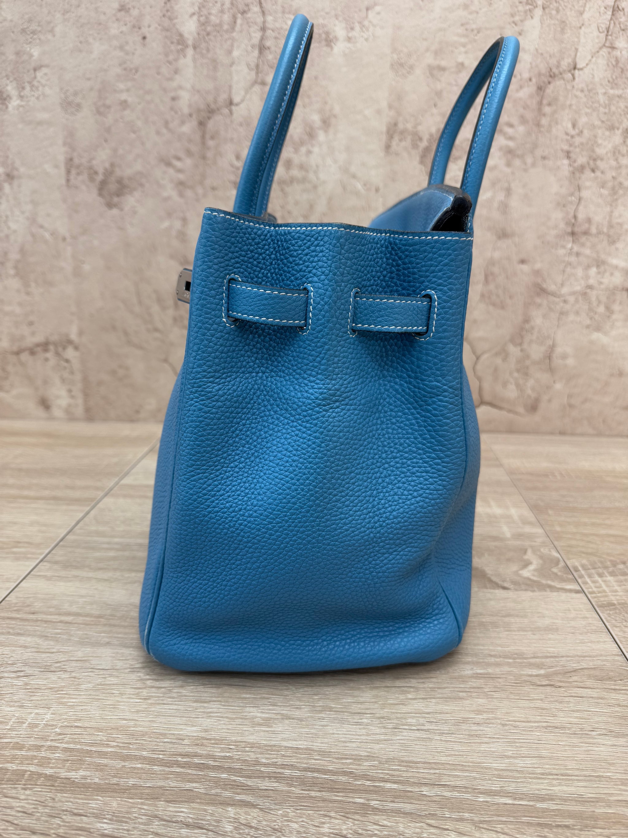 Hermes Blue Jean Togo Leather Birkin 35 with Palladium Hardware