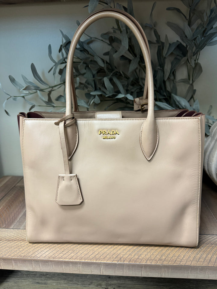 Prada Tan Leather Shoulder Bag