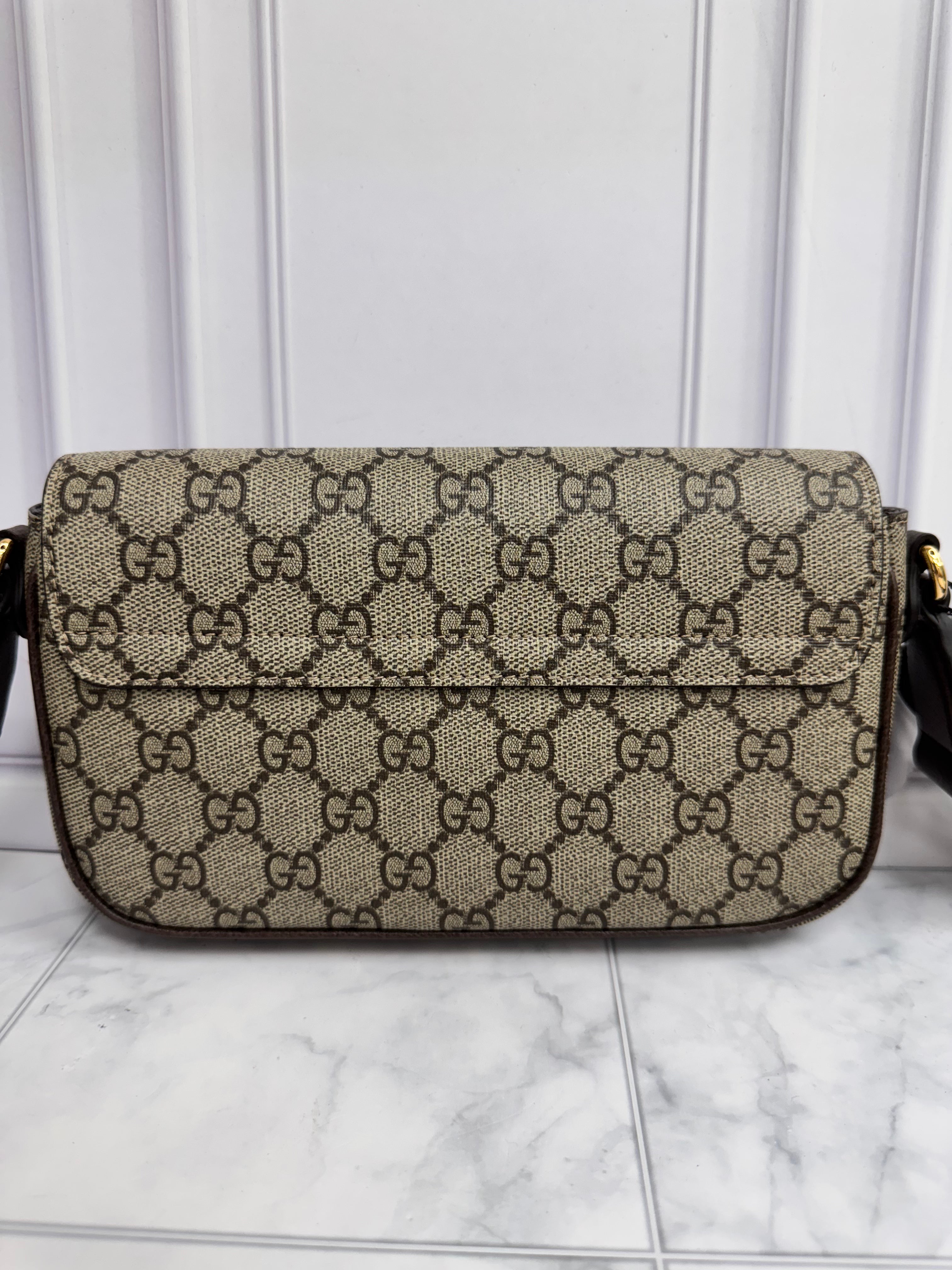 Gucci GG Supreme Canvas Ophidia Envelope Mini Crossbody Bag