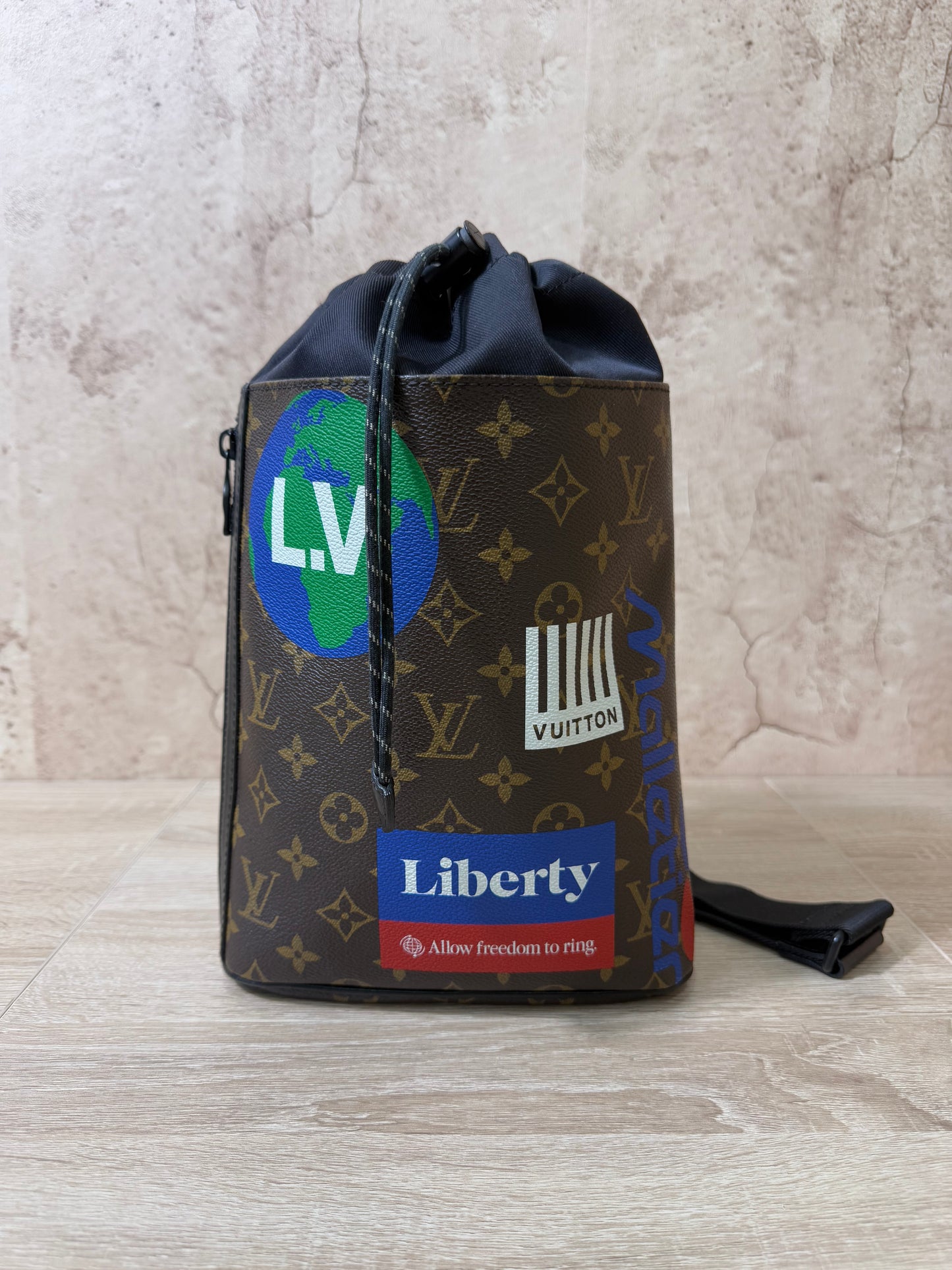 Louis Vuitton Limited Edition Logo Story Monogram Chalk Sling Bag