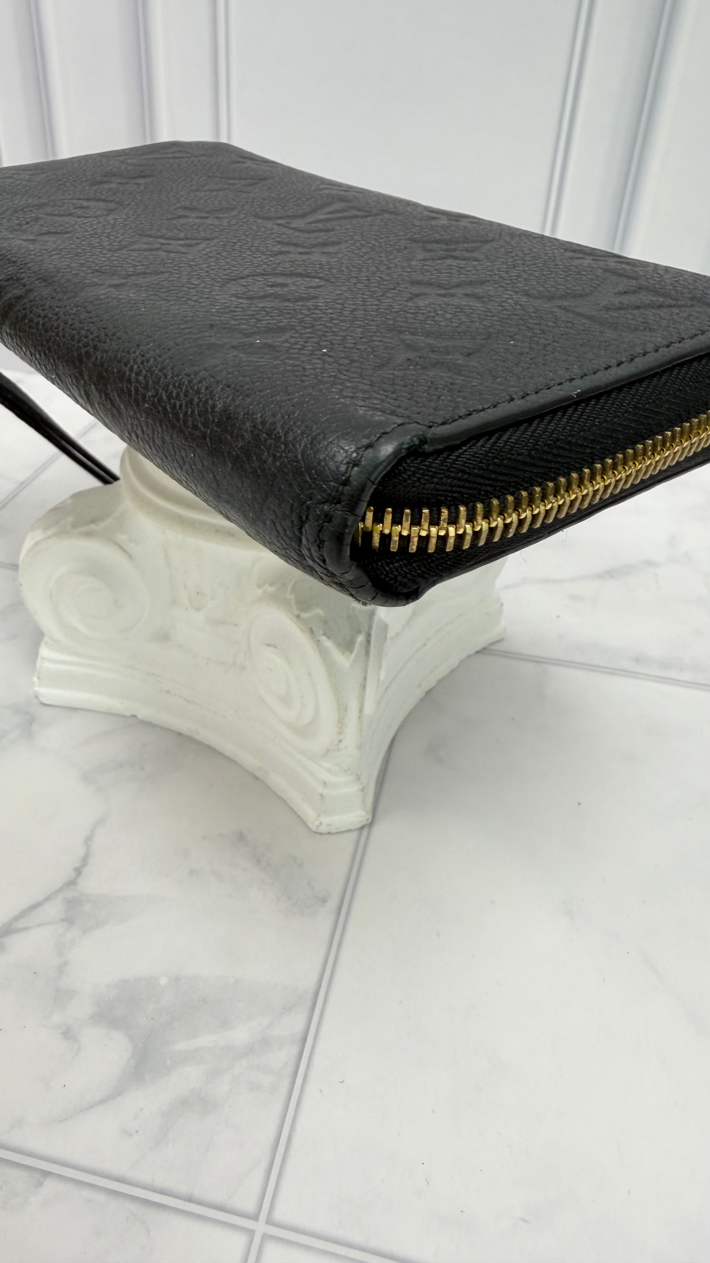 Louis Vuitton Black Empreinte Zippy Wallet