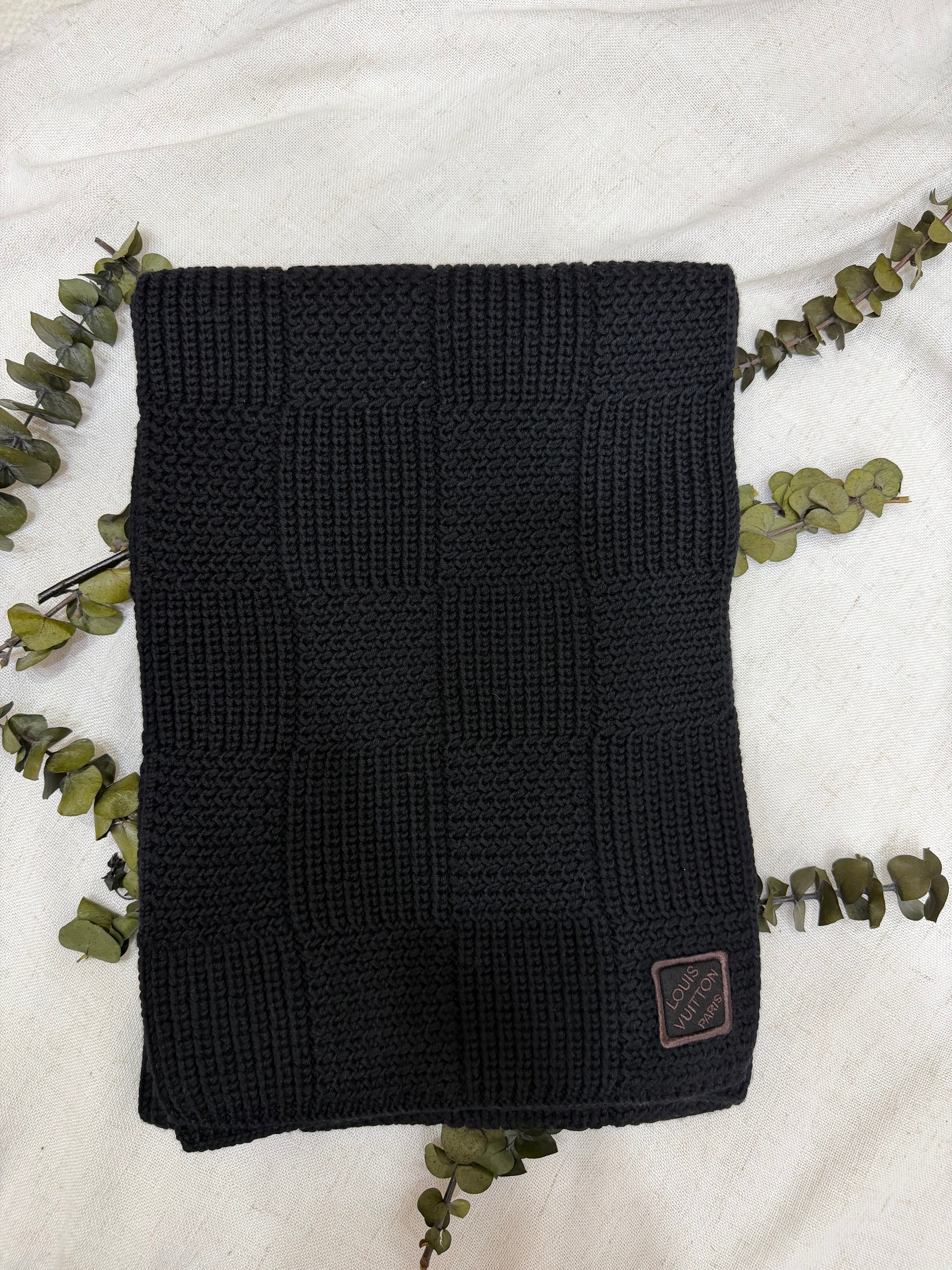 Louis Vuitton Black Wool Scarf
