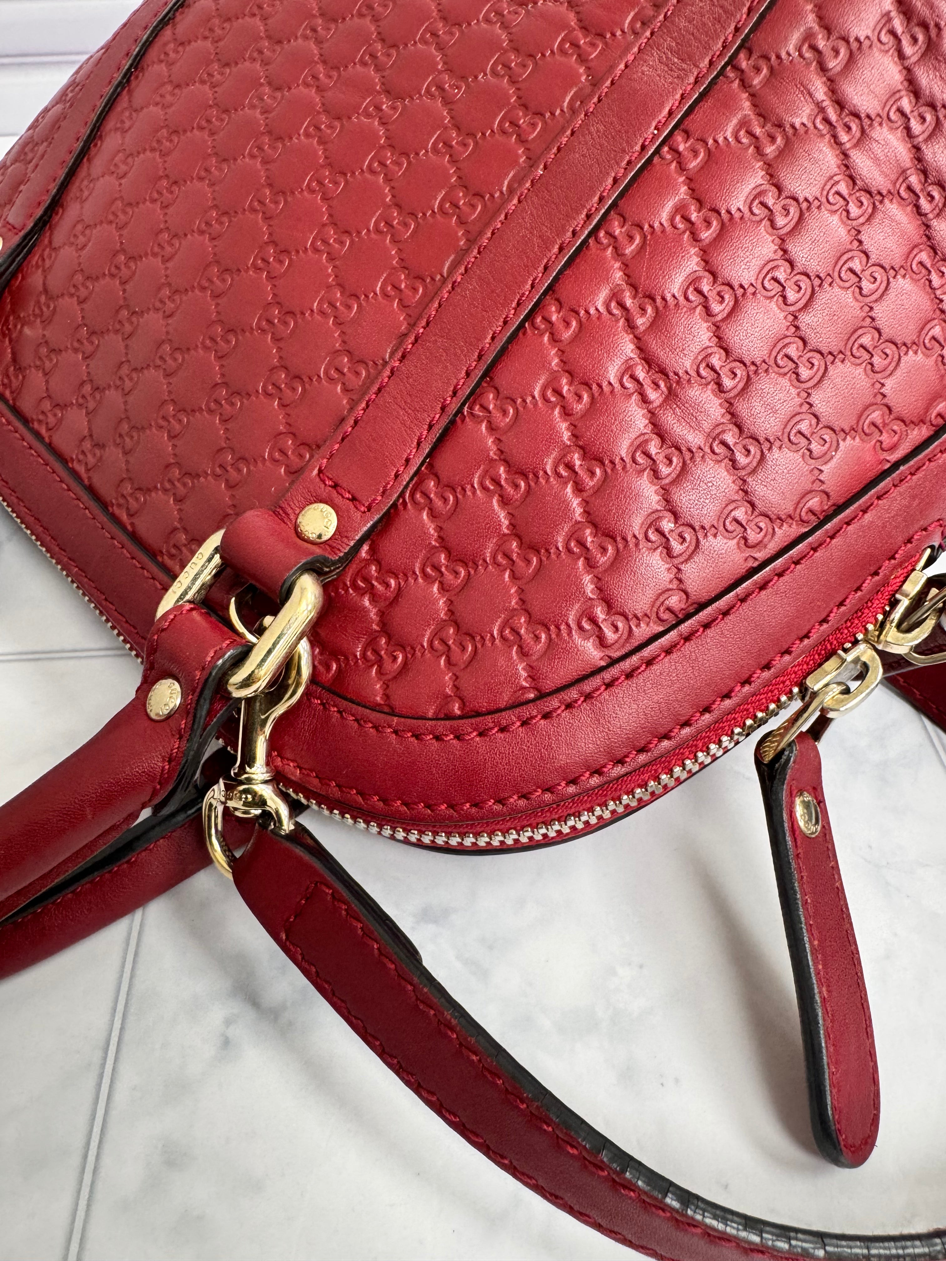 *DONS DROP* Gucci Red Micro Guccissima Leather Dome Satchel Bag
