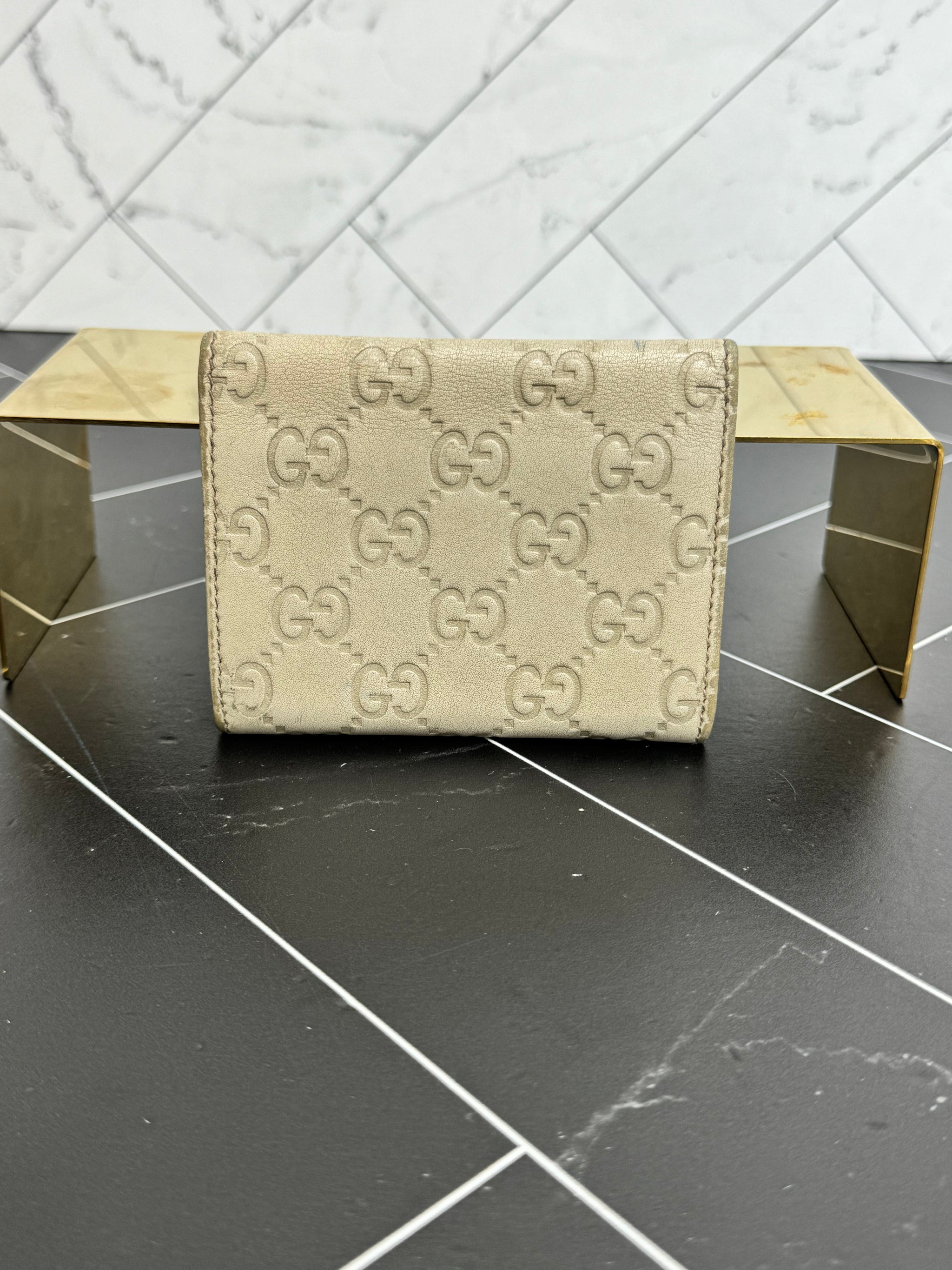 Gucci Beige Guccissima Compact Wallet