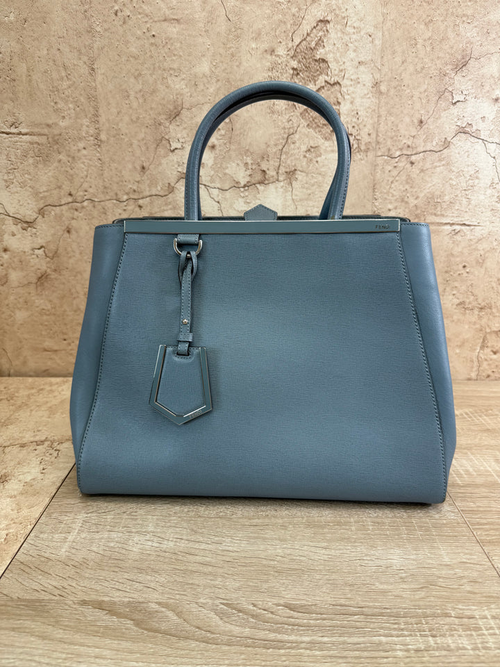 Fendi Light Blue Leather 2Jours Tote