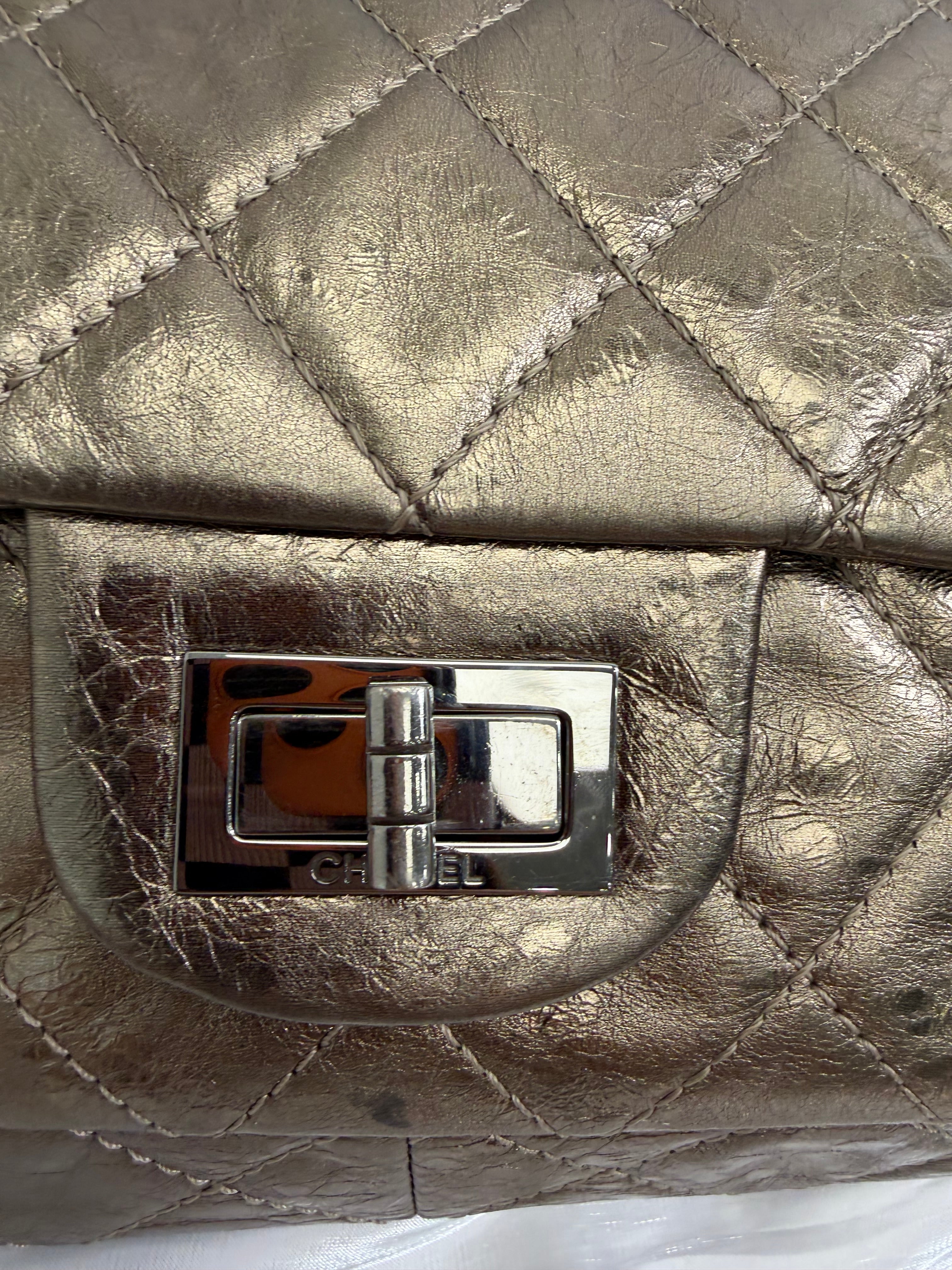 Chanel Metallic Bronze Aged Calfskin 2.55 Reissue Flap Bag