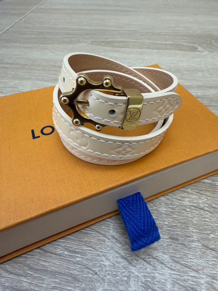 Louis Vuitton Cream Vernis Triple Wrap Bracelet