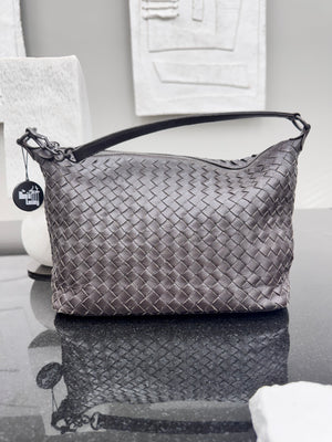 Bottega Veneta Dark Brown Intrecciato Leather Shoulder Bag