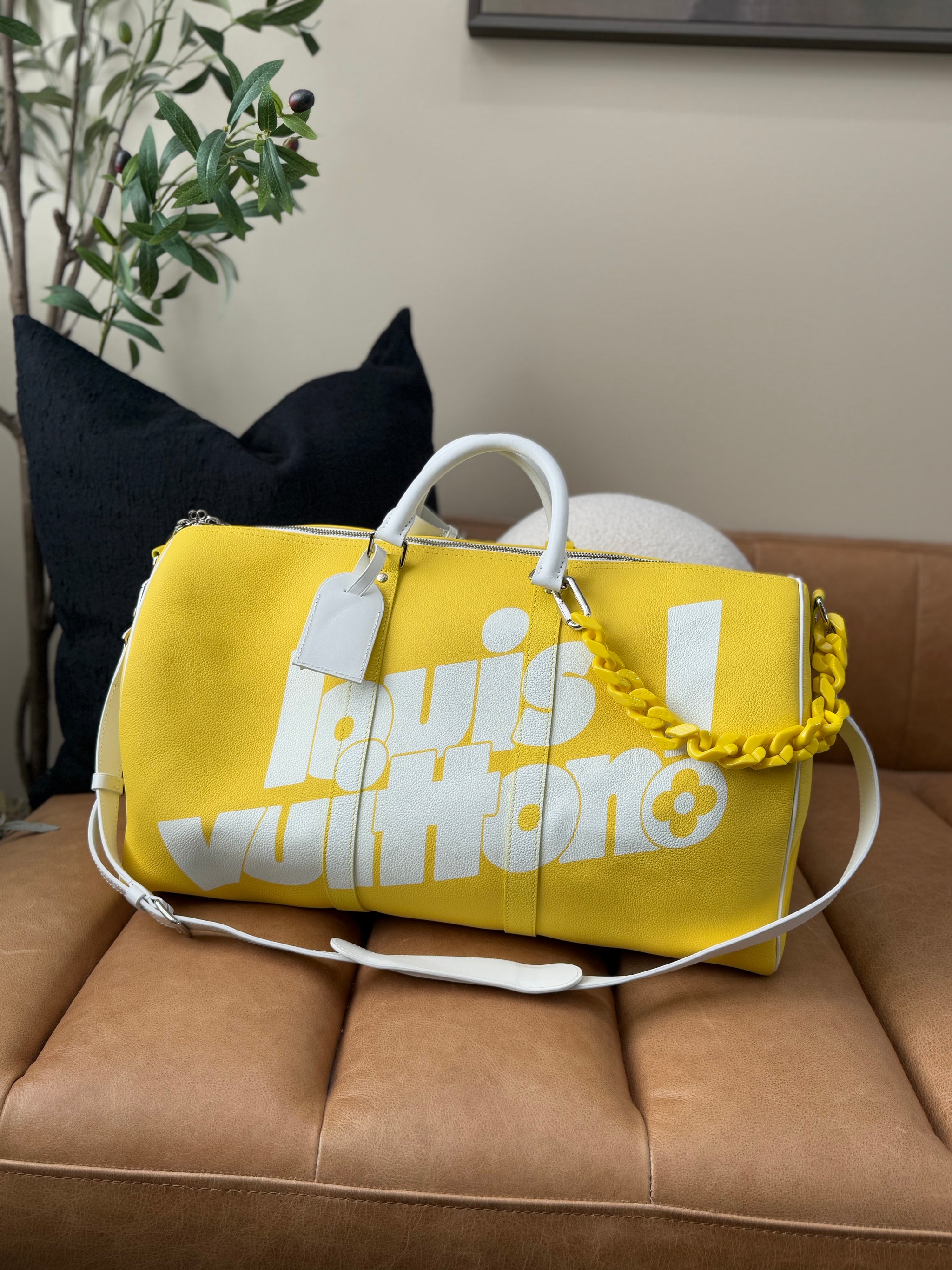 LIKE NEW- Louis Vuitton X Virgil Abloh Everyday Keepall Bandouliere 50