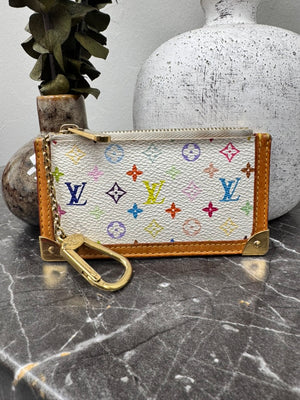 Louis Vuitton White Multicolor Key Cles