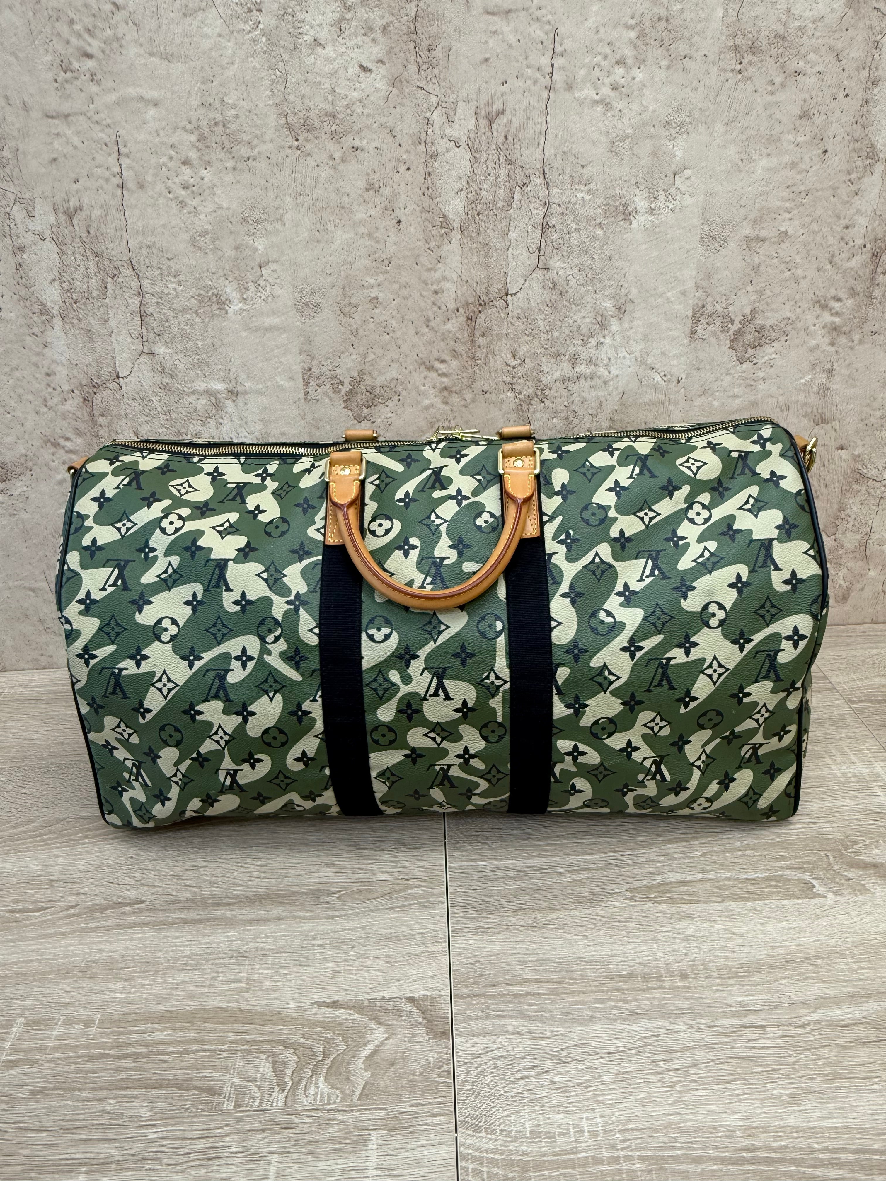 Louis Vuitton x Murakami Green Monogramouflage Keepall 55 Bandoulière