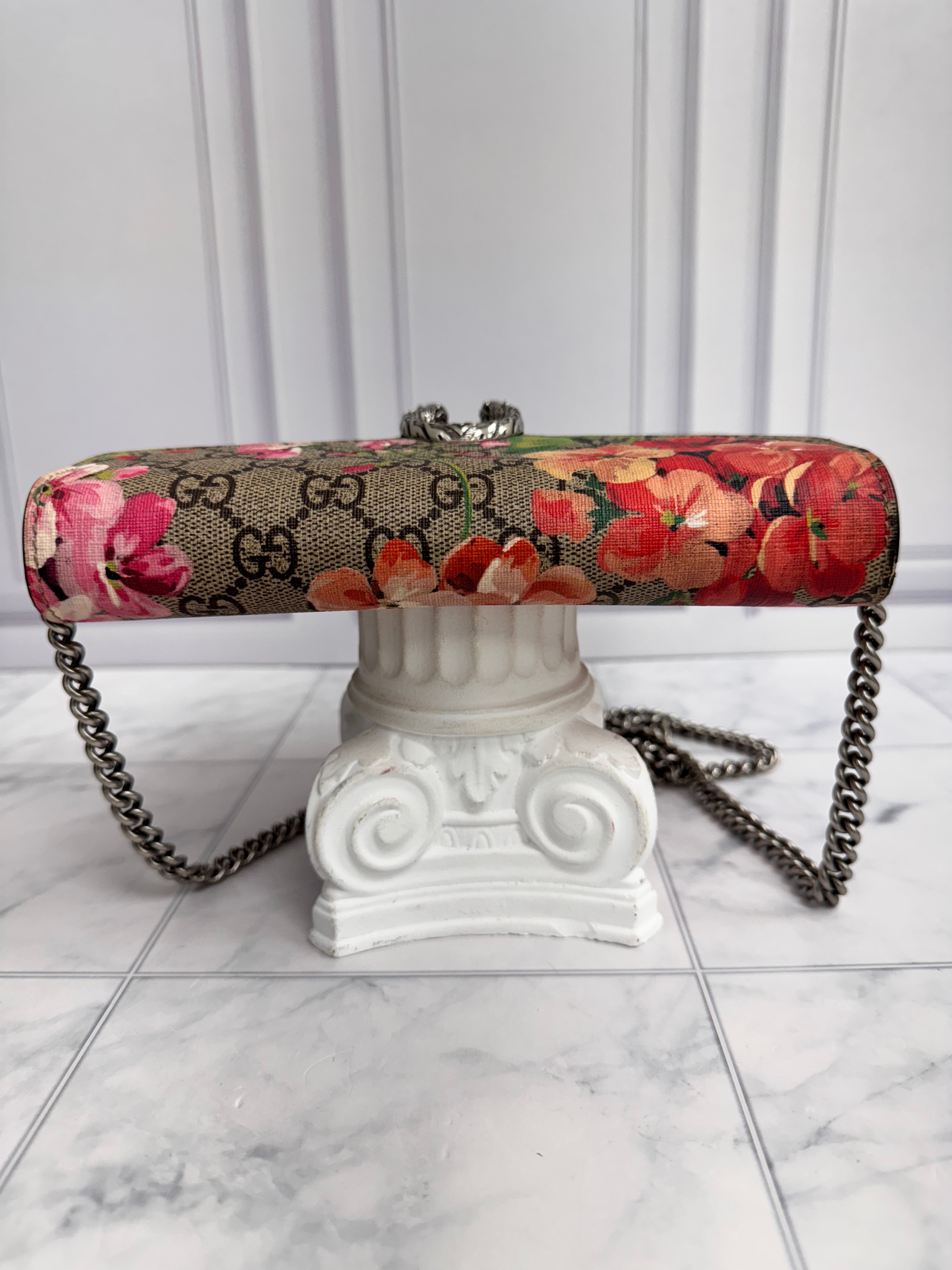 Gucci GG Supreme Blooms Dionysus Wallet On A Chain