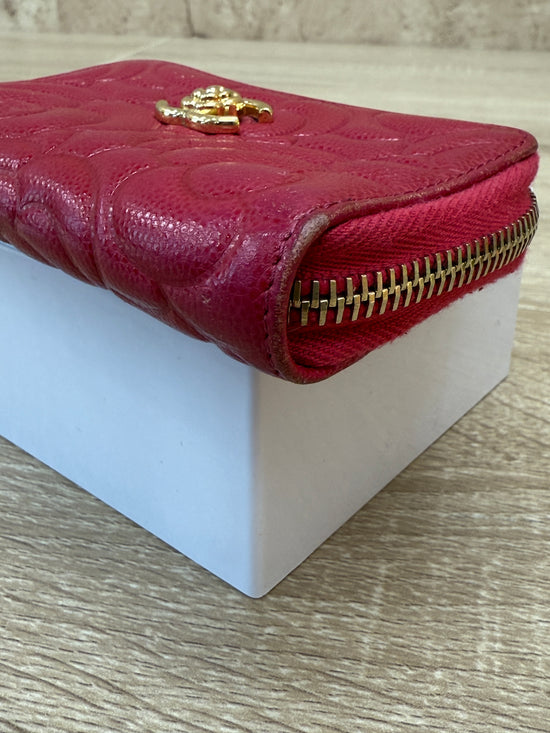 Chanel Pink Caviar Camellia Zippy Coin Case