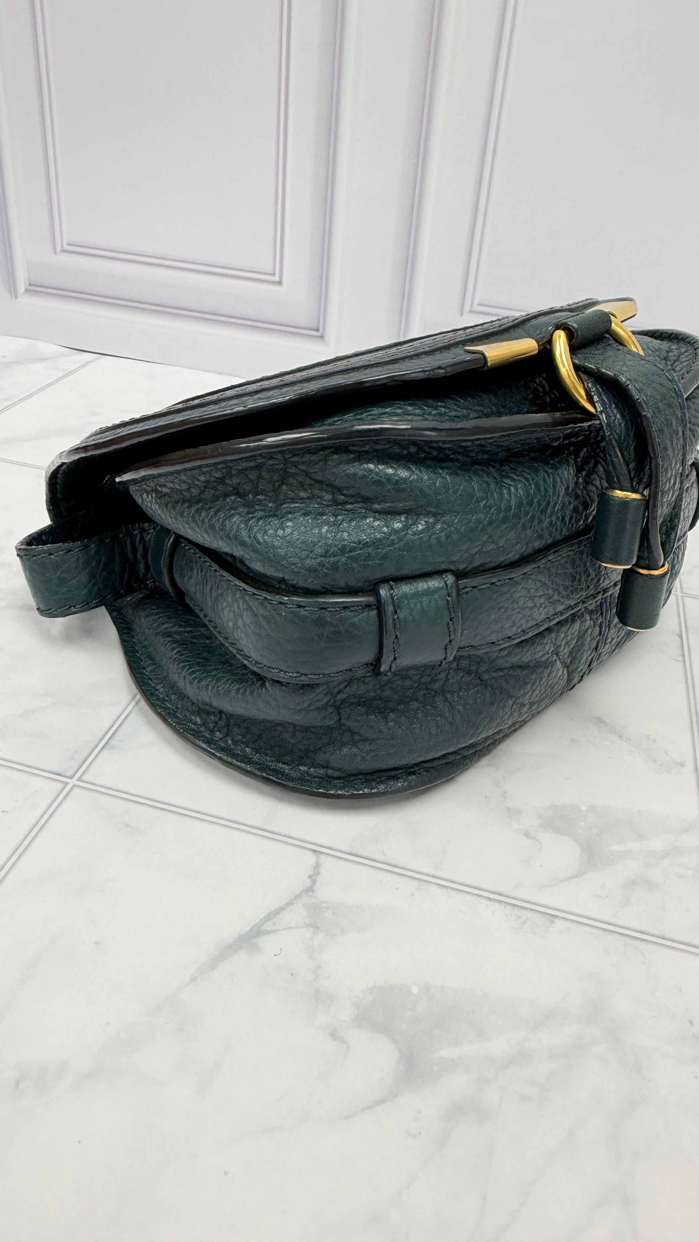*DONS DROP* Chloe Green Grained Calfskin Mini Marcie Crossbody