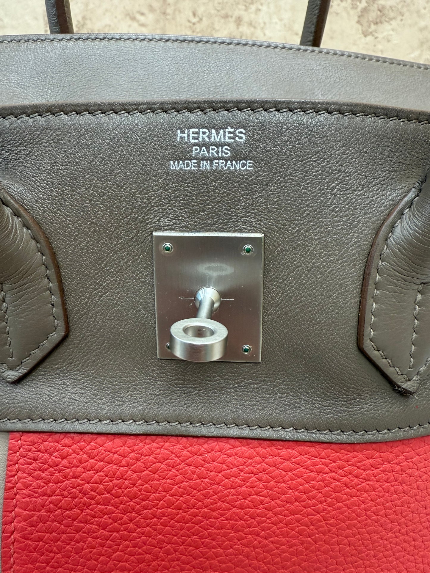 Hermes Etoupe Rose Cascade Leather Birkin 35