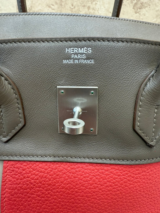 Hermes Etoupe Rose Cascade Leather Birkin 35