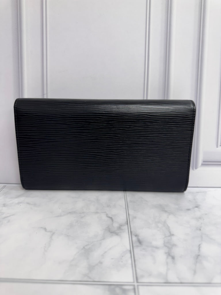 Louis Vuitton Black Epi Porte Tresor Trifold Long Wallet