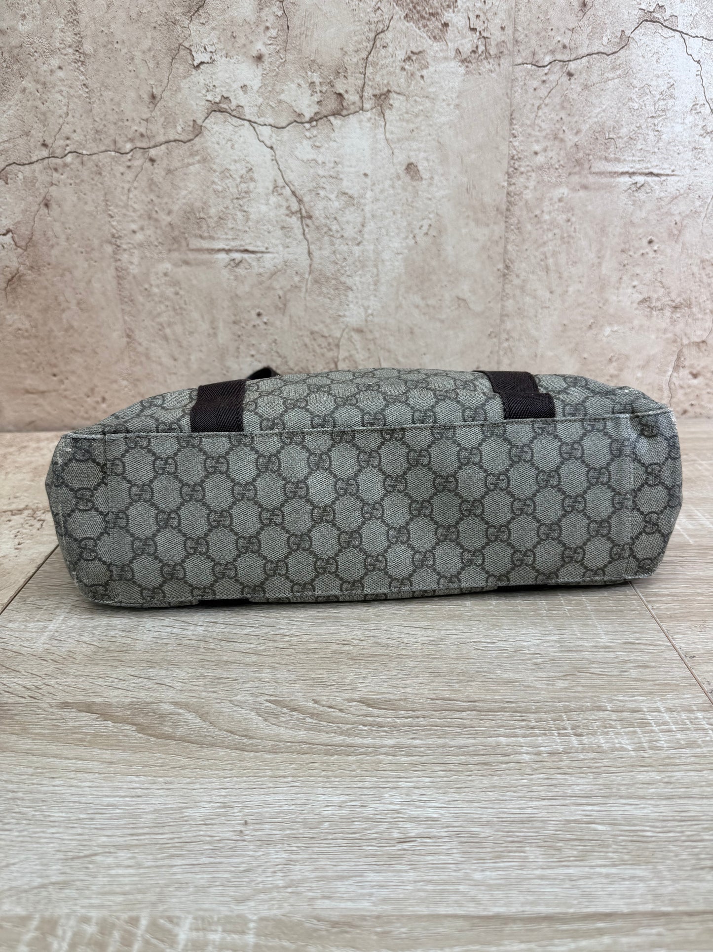 Gucci GG Supreme Brown Coated Canvas Tote Bag