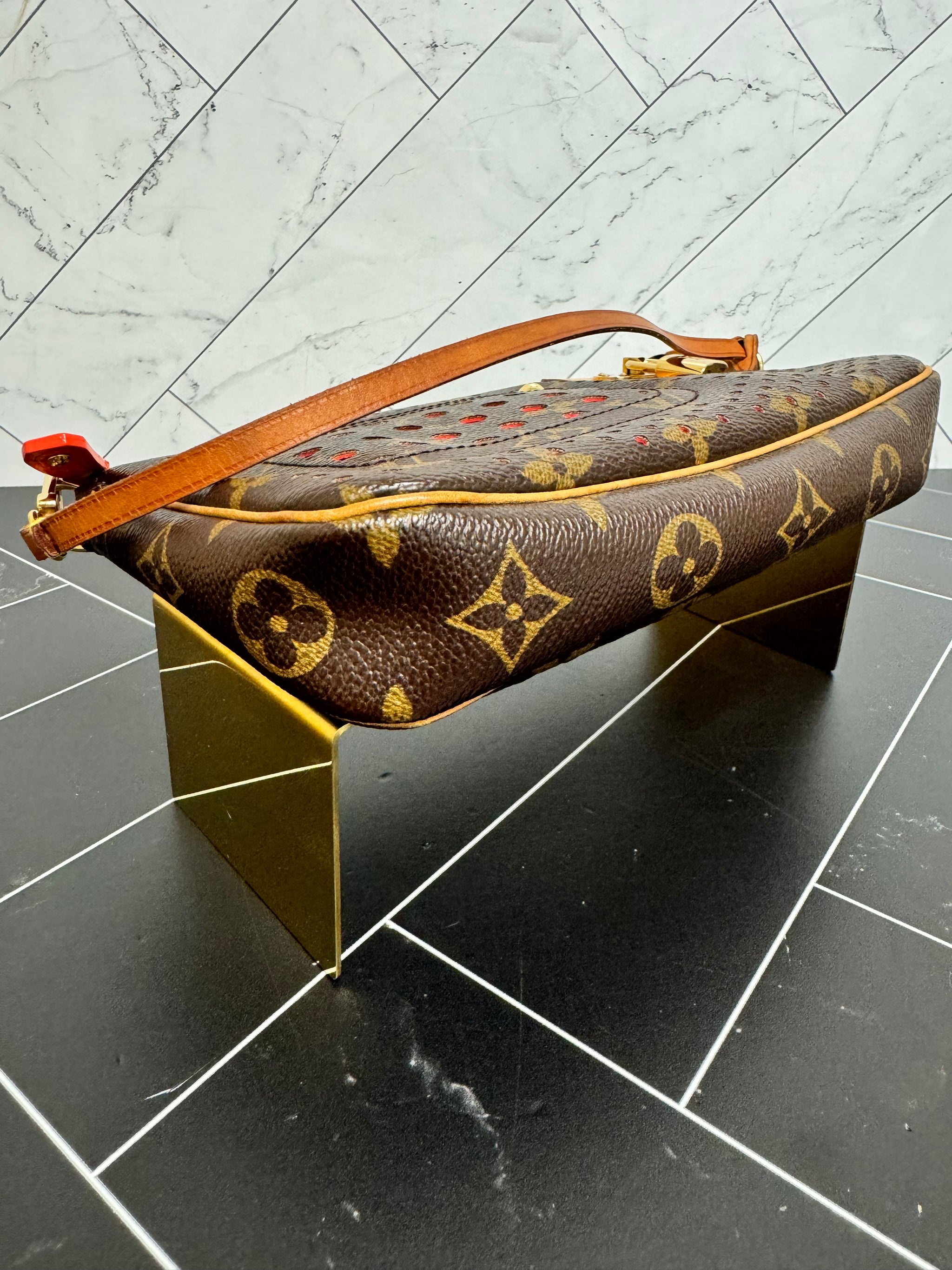 Louis Vuitton Monogram & Orange Perforated Pochette