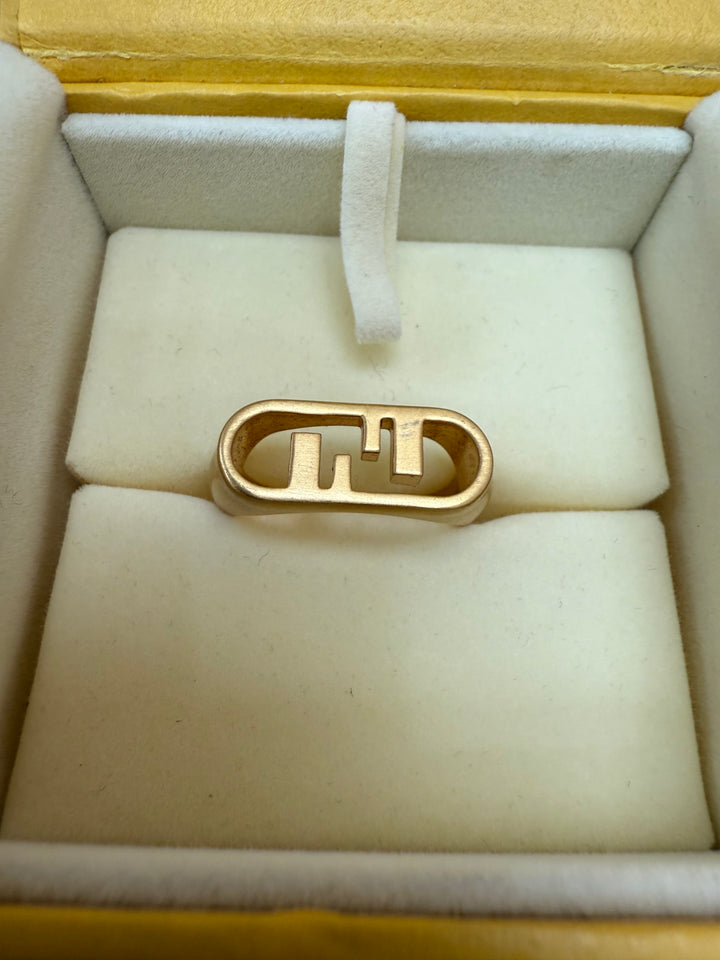 Fendi O’Lock Gold Tone Ring Size 10.25