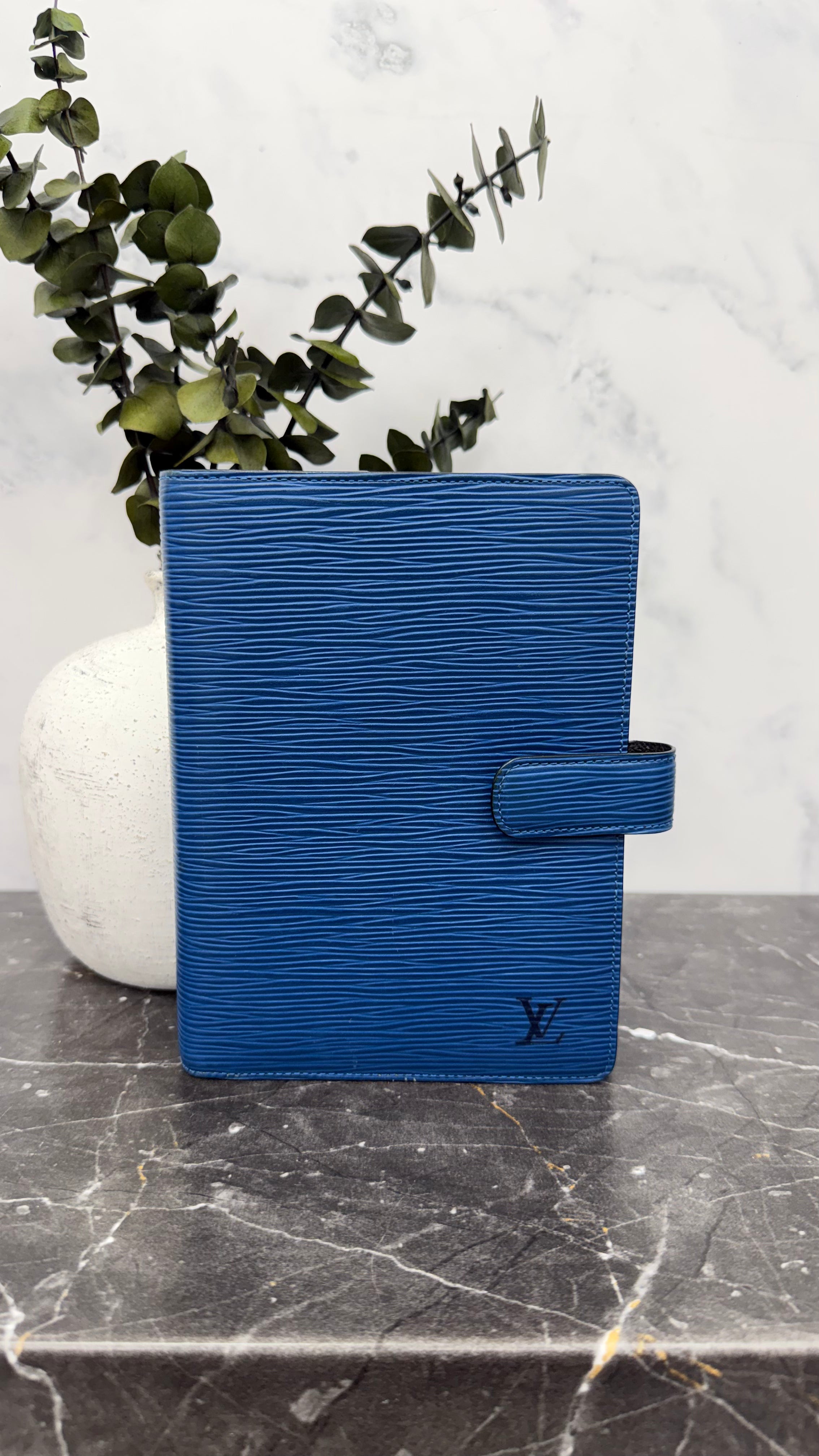 Louis Vuitton Blue Epi Leather Passport Agenda MM