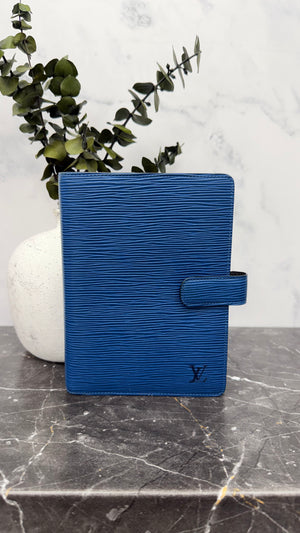 Louis Vuitton Blue Epi Leather Passport Agenda MM