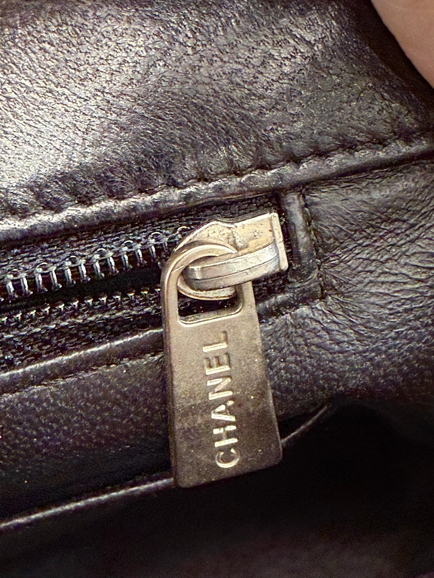 Chanel Quilted Black Patent Leather Flap Bag