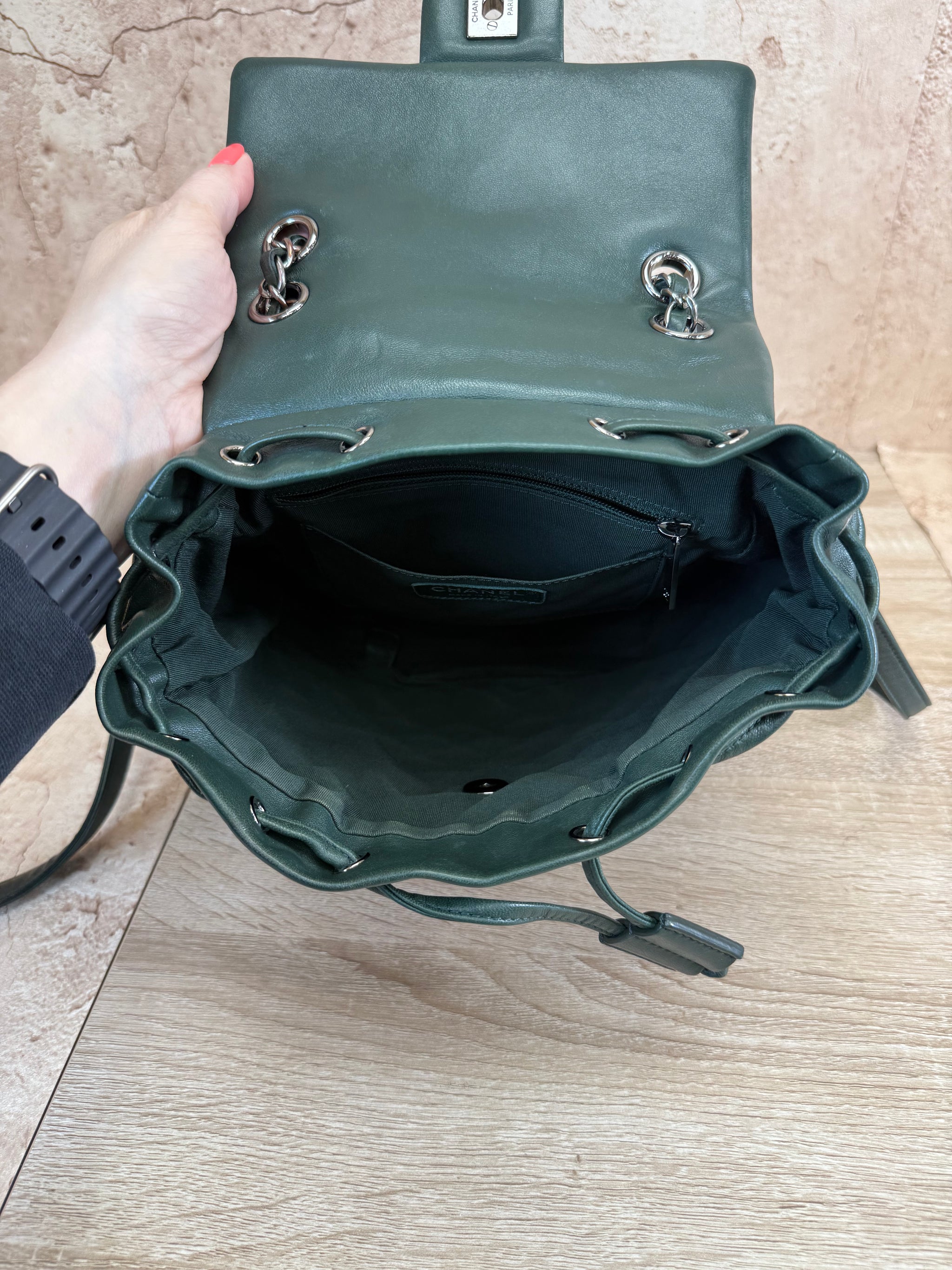 Chanel Green Lambskin Large Urban Spirit Backpack