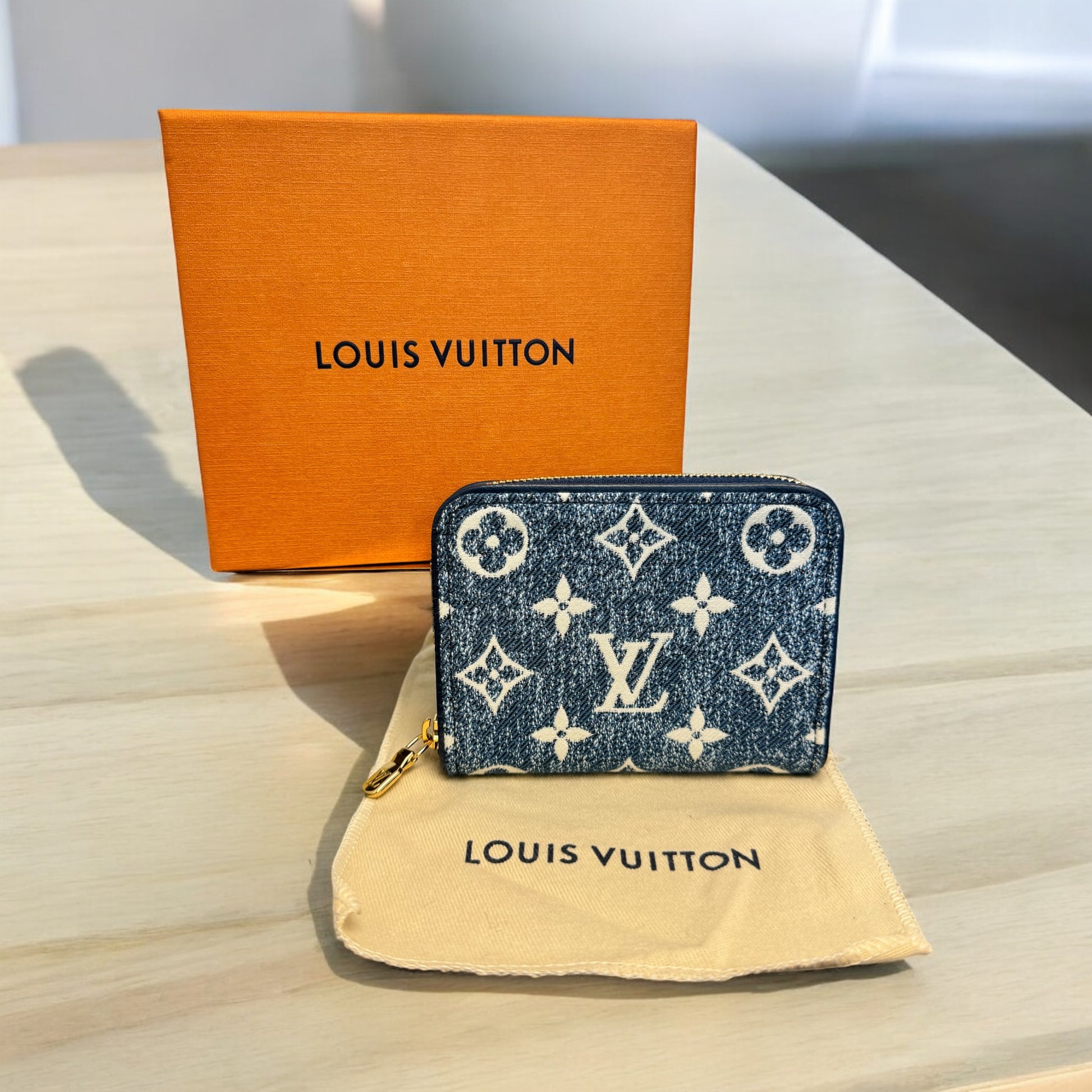 BRAND NEW- Louis Vuitton Denim Monogram Zippy Compact Wallet