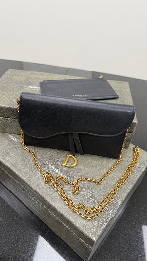 *DONS DROP* Christian Dior Black Leather Wallet on a Chain