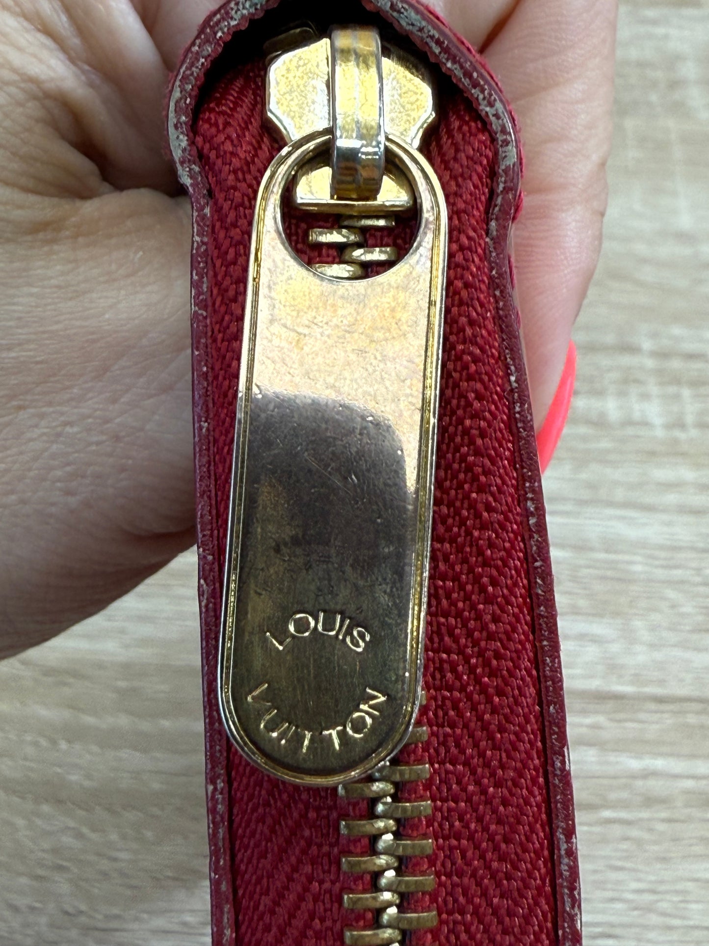 Louis Vuitton Red Vernis Zippy Wallet