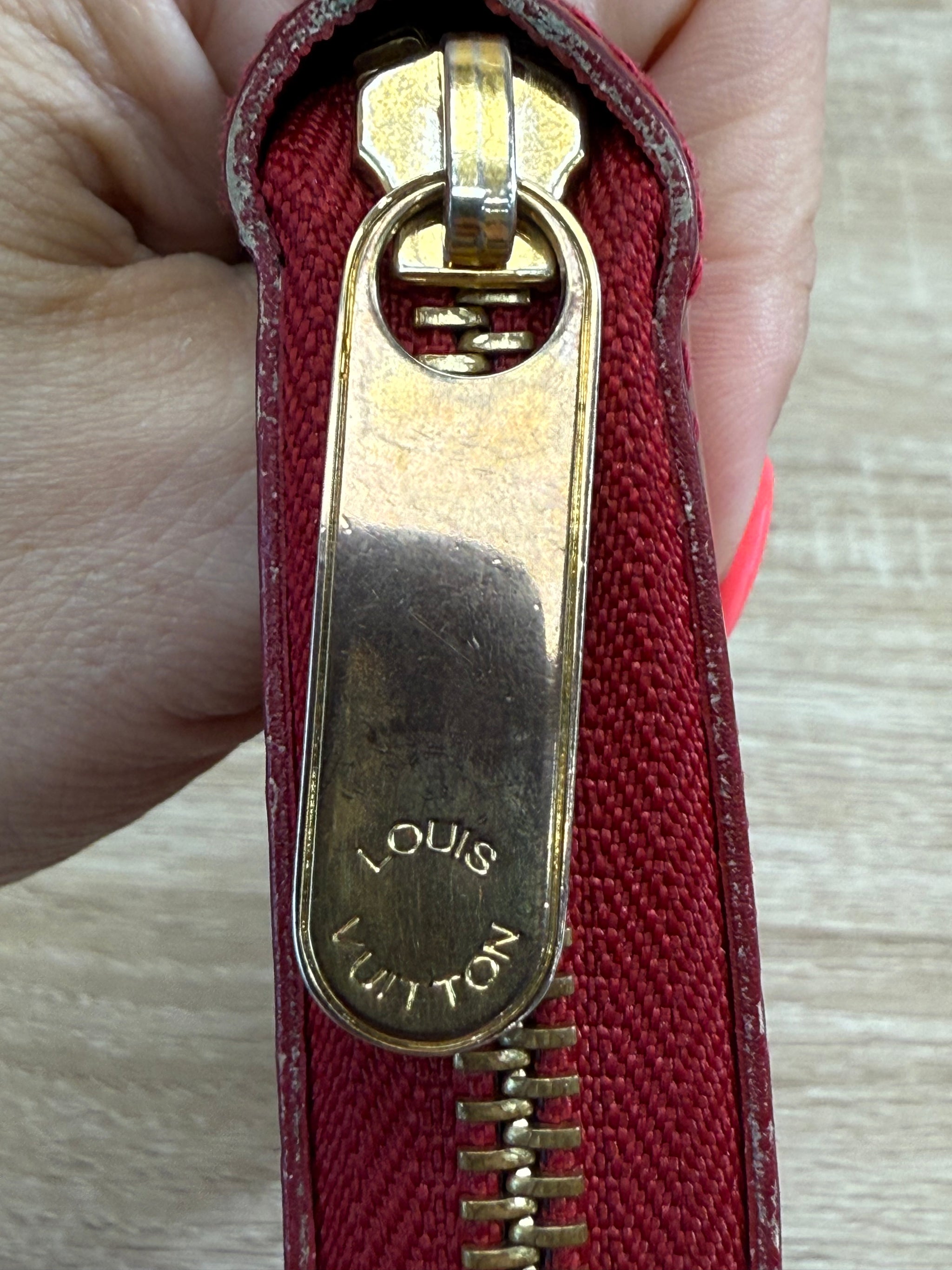 Louis Vuitton Red Vernis Zippy Wallet