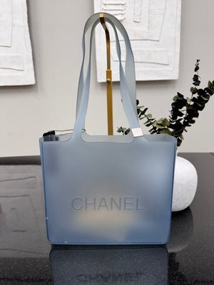 Chanel Blue Jelly Rubber Tote Bag