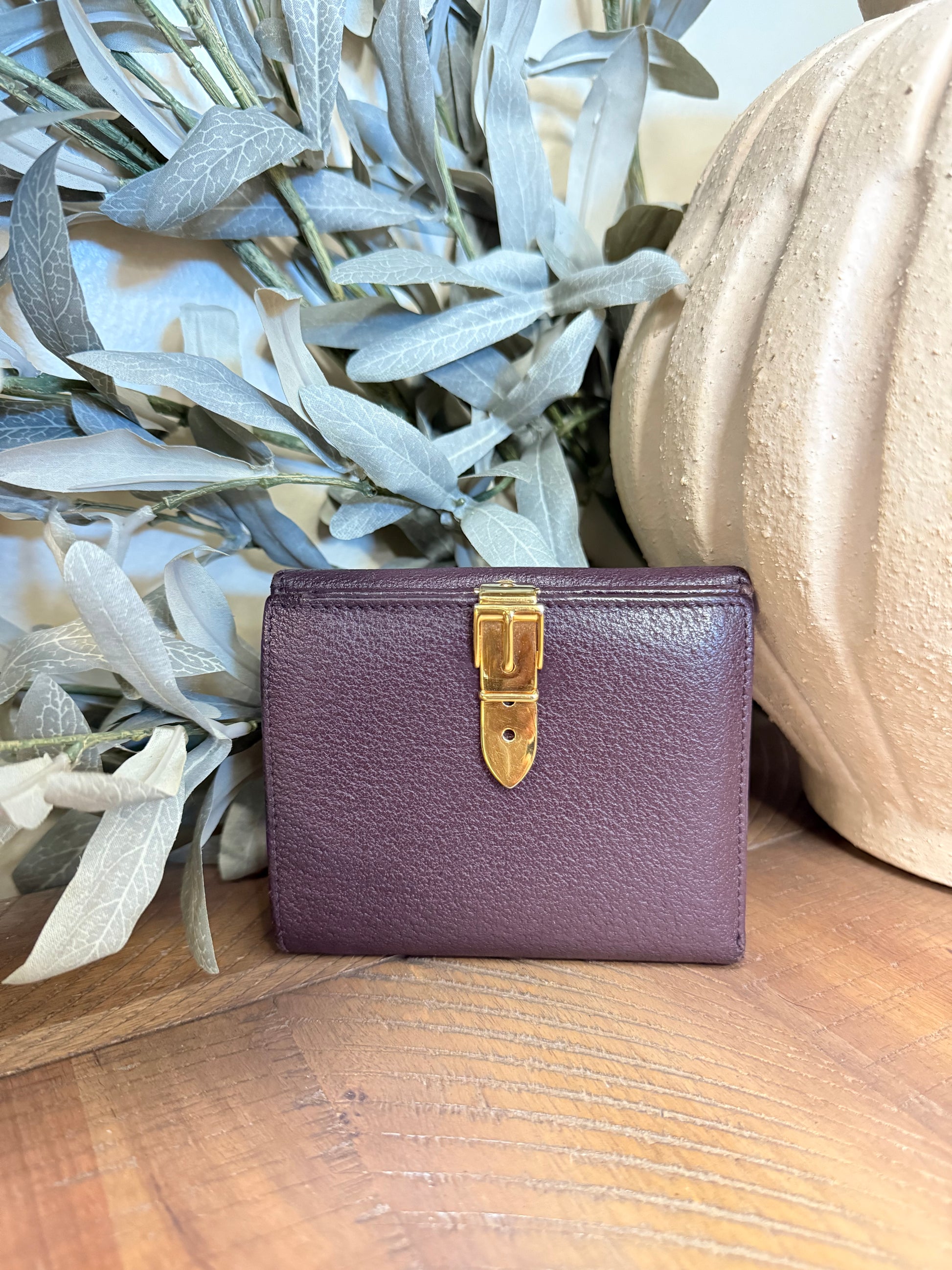 Gucci Plum Leather Compact Wallet