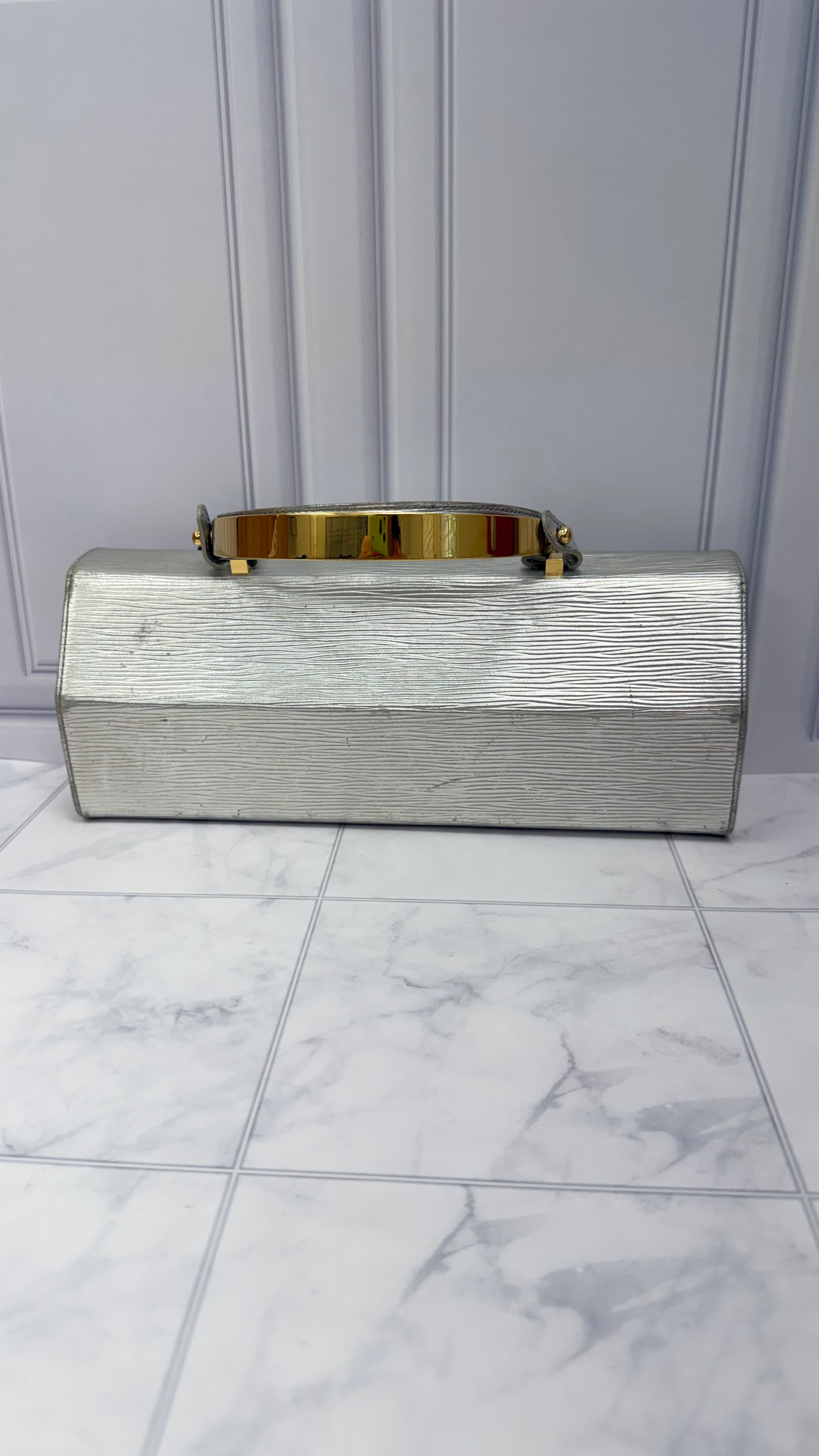 Louis Vuitton Rare Silver Epi Galaxia Handbag