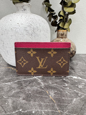Louis Vuitton Monogram And Fuchsia Card Case