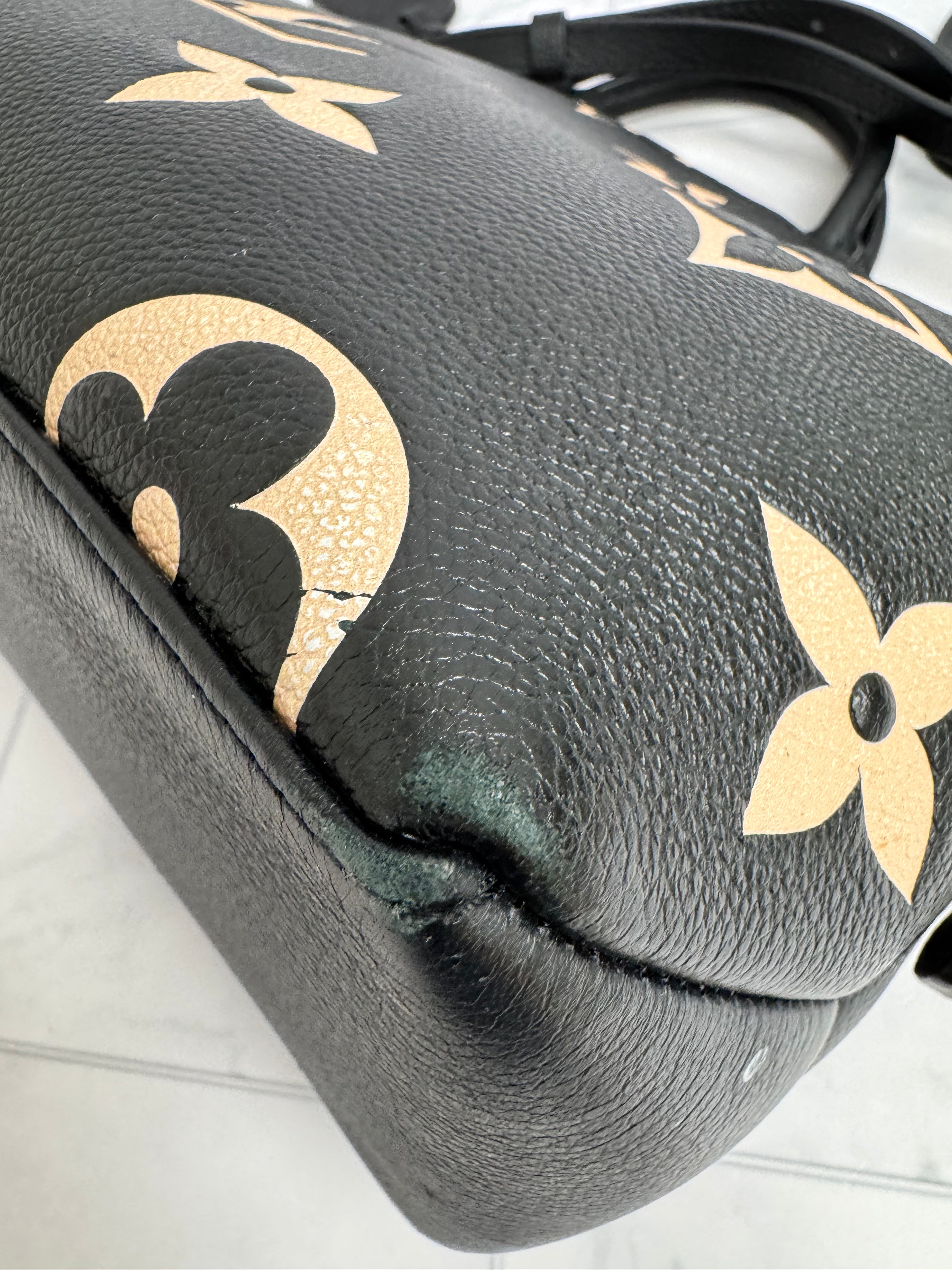 Louis Vuitton Black And Beige Monogram Empreinte Giant Palais Petit 2Way Bag