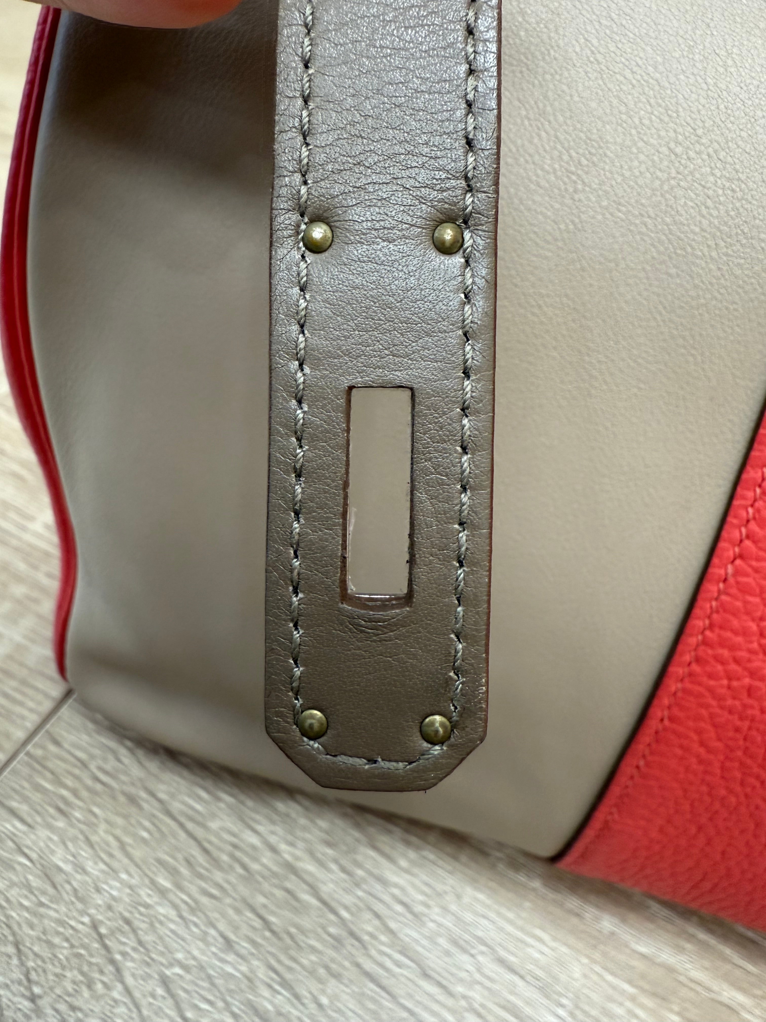 Hermes Etoupe Rose Cascade Leather Birkin 35