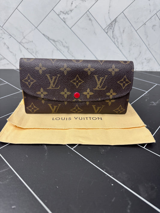 Louis Vuitton Monogram & Red Emilie Wallet