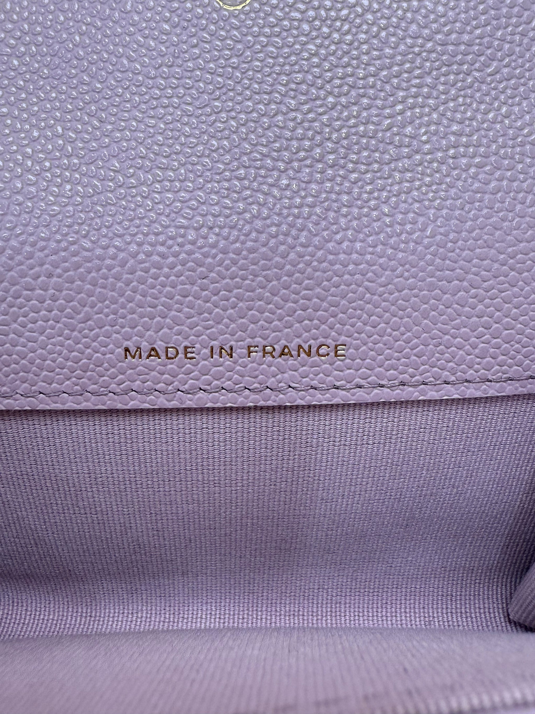 Chanel Lilac Caviar Leather Card Case