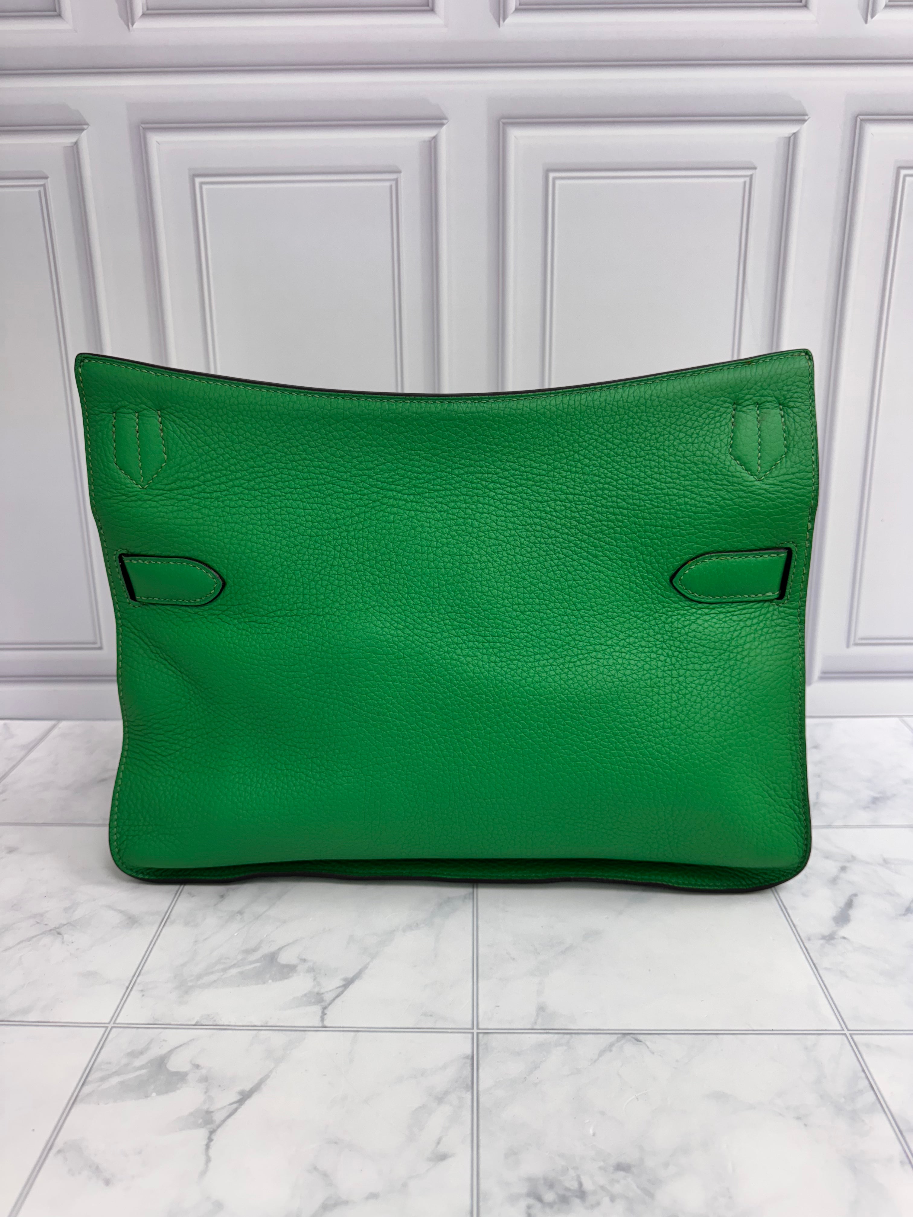 Hermes Bambou Taurillon Clemence Leather Jypsiere Bag 34