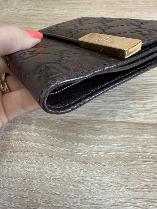 Gucci Dark Brown Leather Compact Wallet