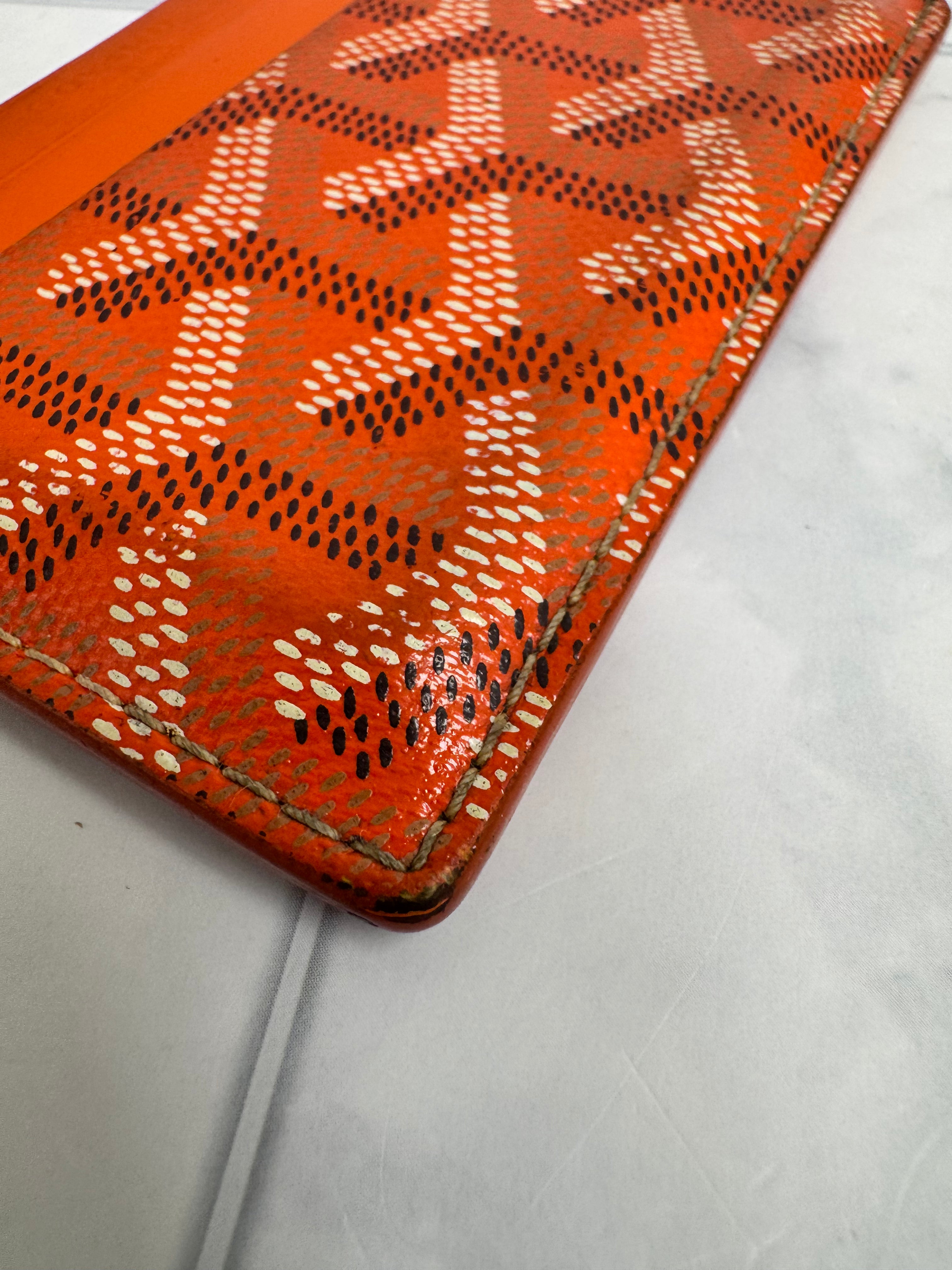 Goyard Orange Goyardine Coated Canvas Saint-Sulpice Card Holder